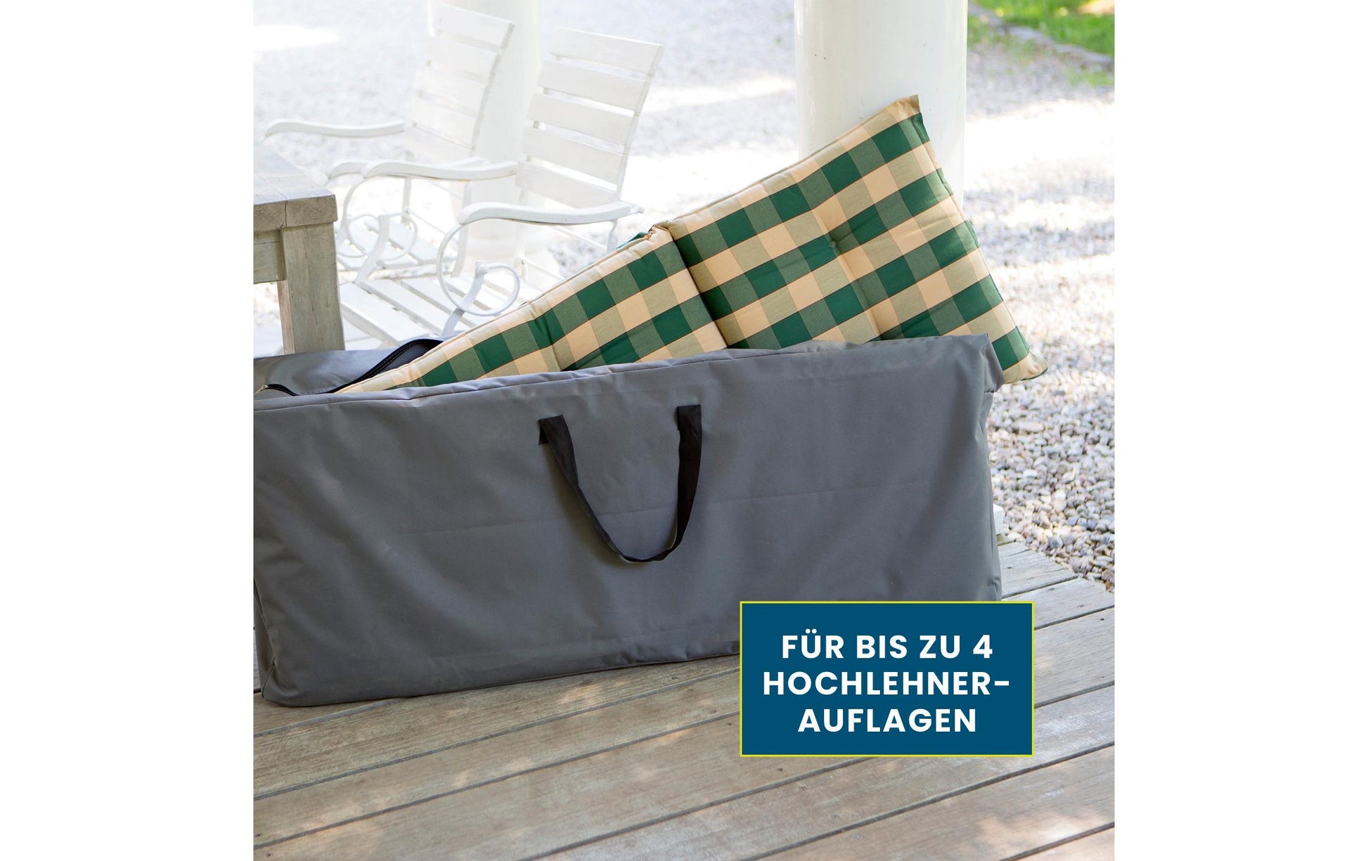 Hoberg Aufbewahrungstasche 1300 × 500 × 320 mm – Grau – für Gartenmöbel