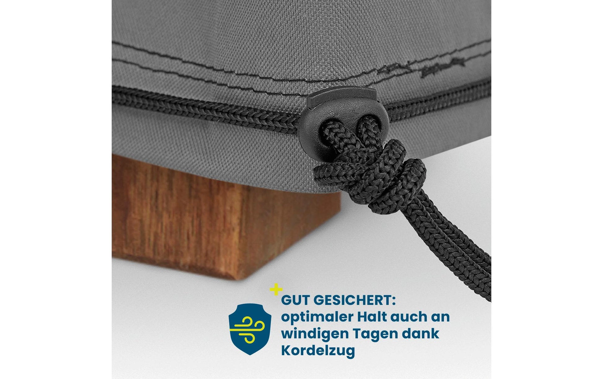 Hoberg Abdeckhaube 2000 × 1600 × 700 mm – Grau – für Gartenmöbel