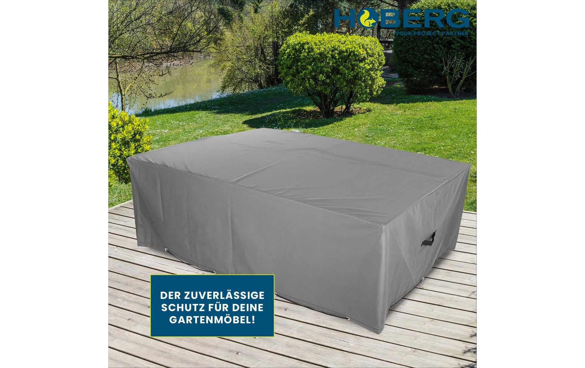 Hoberg Abdeckhaube 2000 × 1600 × 700 mm – Grau – für Gartenmöbel