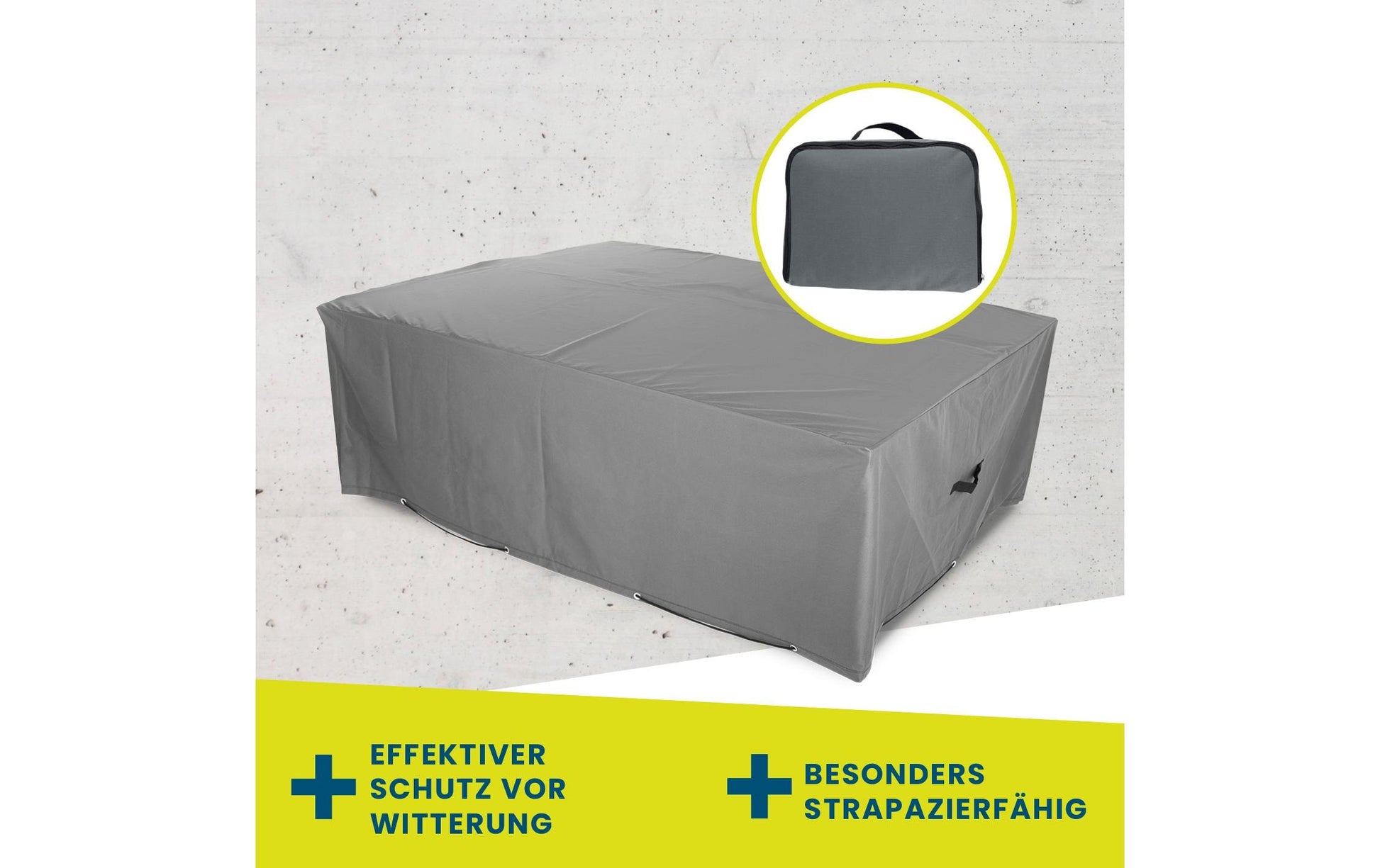 Hoberg Abdeckhaube 2000 × 1600 × 700 mm – Grau – für Gartenmöbel