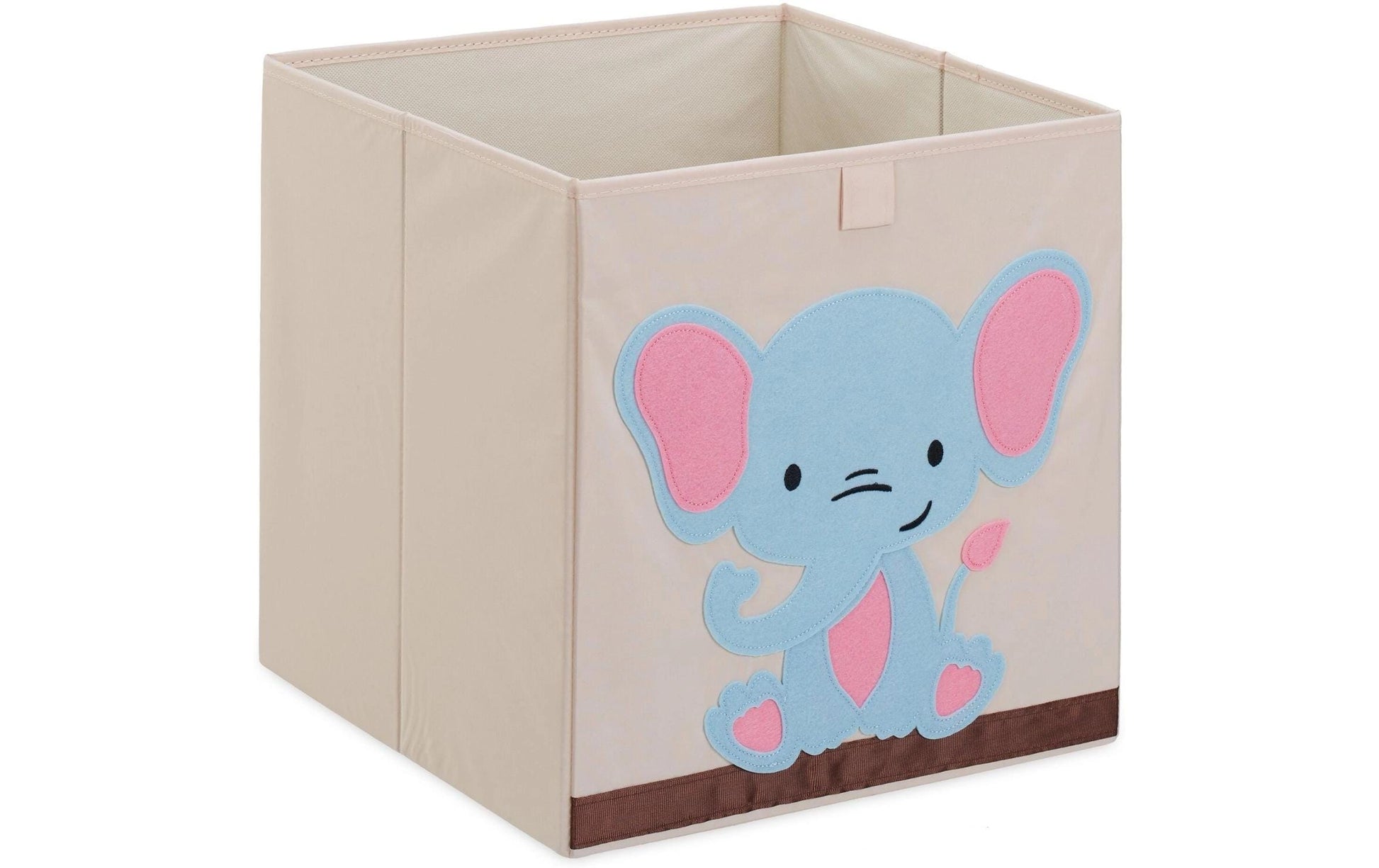 Relaxdays Aufbewahrungsbox 34 l – Pappe/Vlies/Polyester – Blau/Rosa/Beige – 330 × 330 × 330 mm