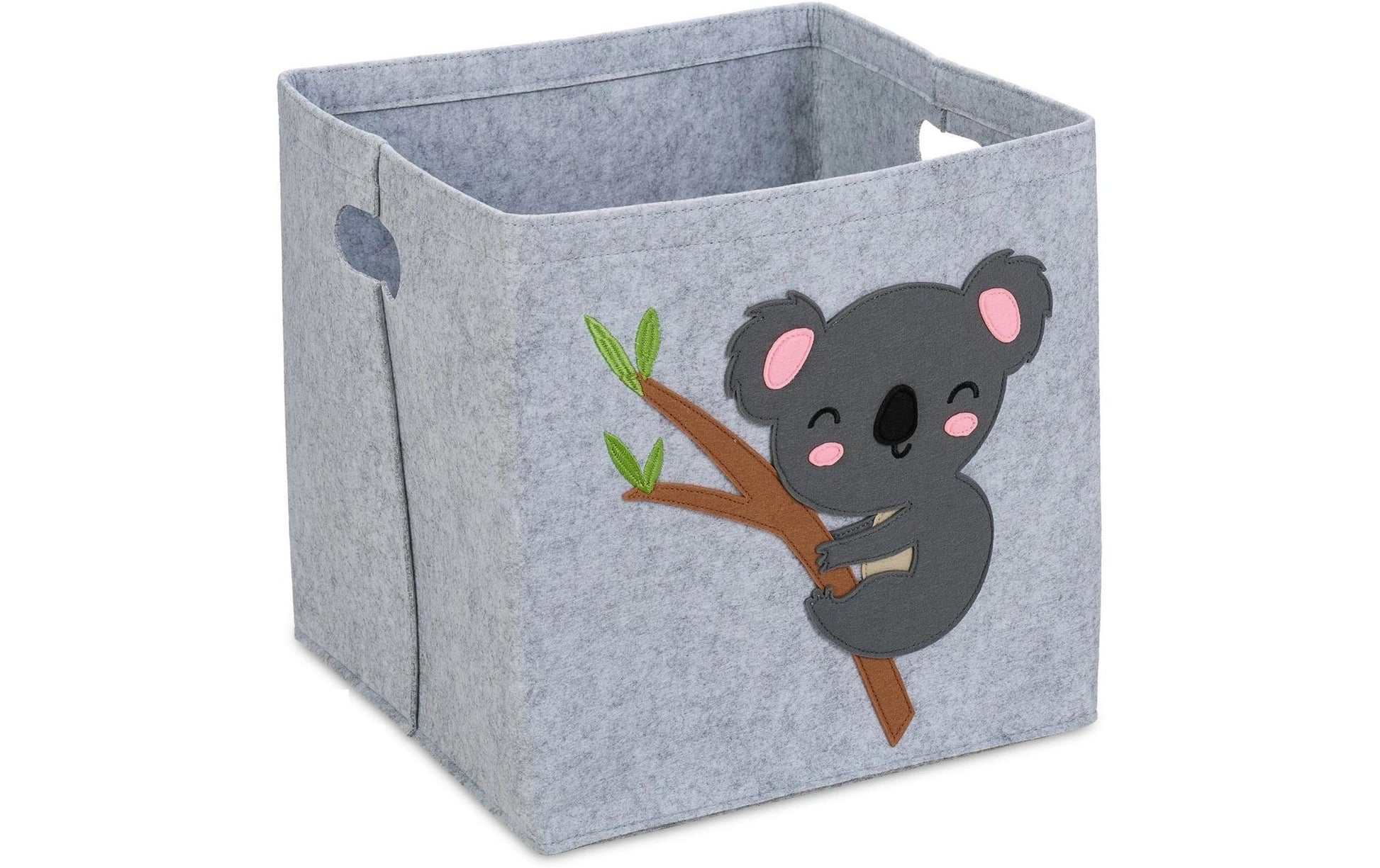 Relaxdays Aufbewahrungskorb – Filz – Grau/Rosa/Anthrazit – Ø 340 × 330 mm