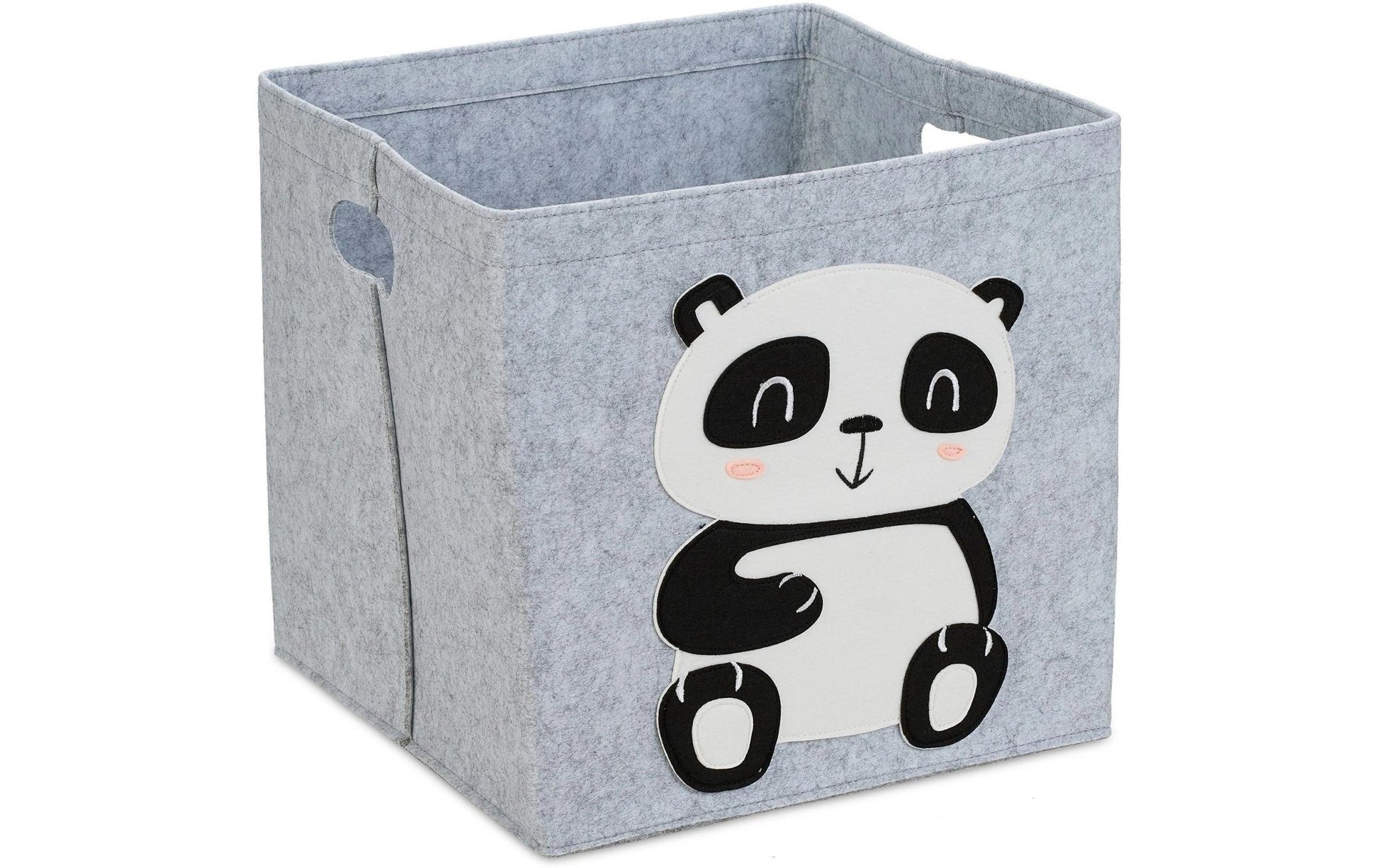 Relaxdays Aufbewahrungsbox – Filz – Schwarz/Grau/Weiss – Ø 340 × H 330 mm