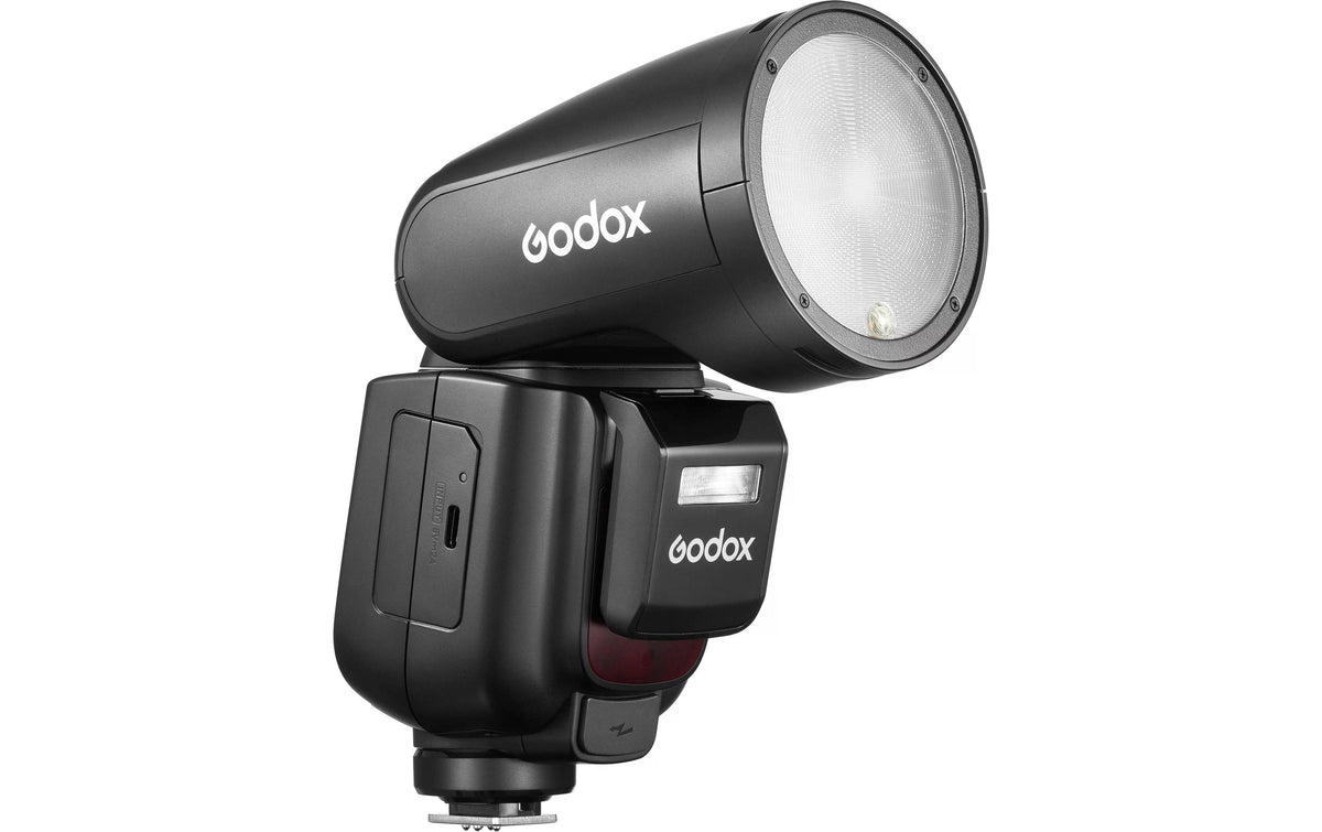 Godox V1 Pro Fujifilm TTL Aufsteckblitz – Akku 2980 mAh, ca. 500 Blitze, Blitzfolgezeit 1,5 s – für Fujifilm
