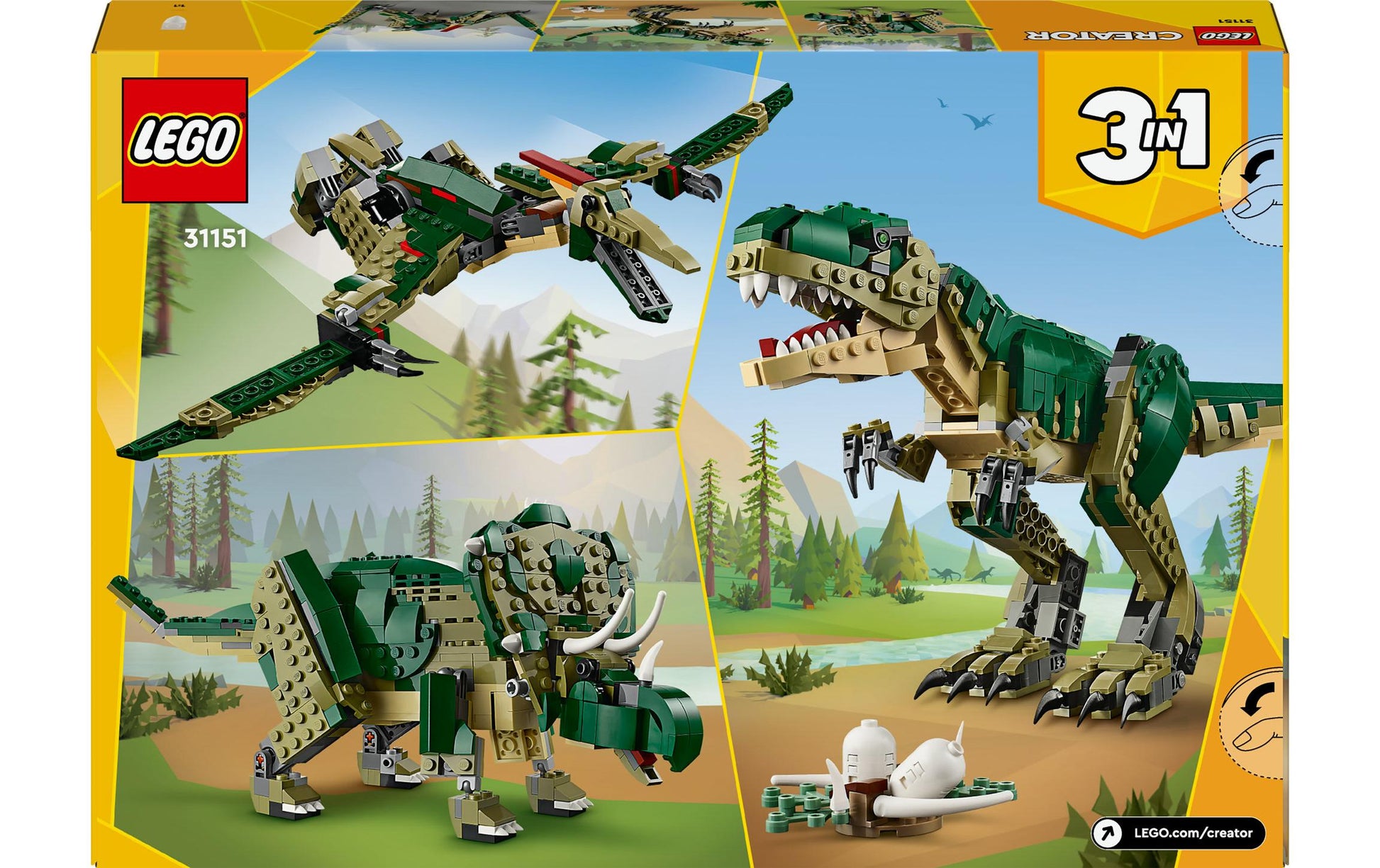 LEGO Creator 3in1 T. Rex 3D Puzzle – Dinosaurier – 626 Teile – 15 cm – ab 9 Jahren