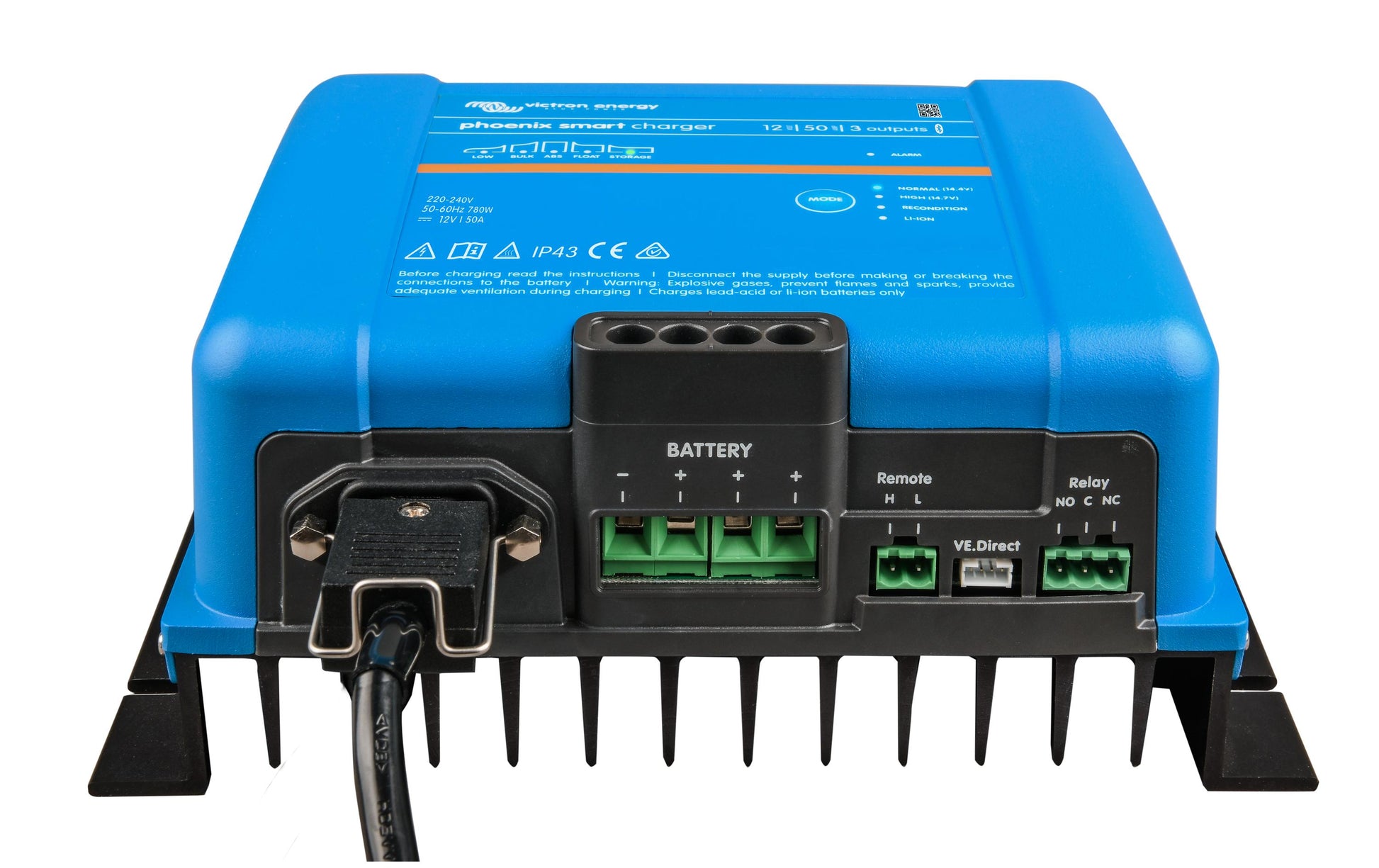 Victron Phoenix Ladegerät – 50 A, 12 V, 3 Ausgänge, IP43, für Li-Ion, Erhaltungsladung