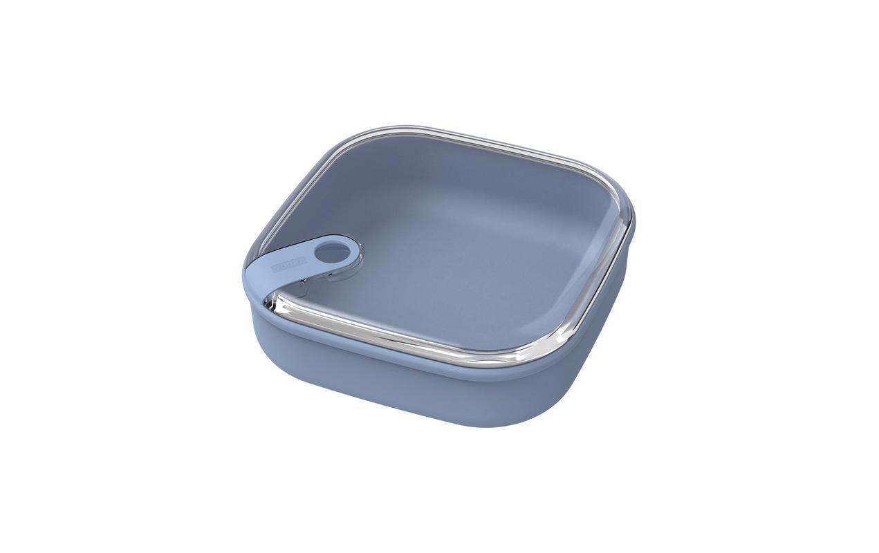Rotho Lunchbox 1 l, 19,5 × 19,5 × 6,7 cm, Kunststoff (recycelt), luftdicht, leckdicht, blau