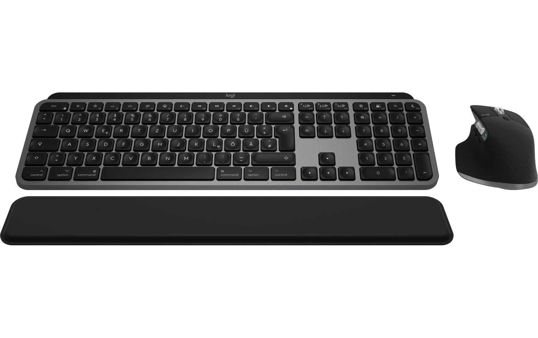 Logitech MX Keys S – Tastatur, kabellos, CH-Layout (DE-CH), Fullsize (mit Ziffernblock), aufladbar – für macOS