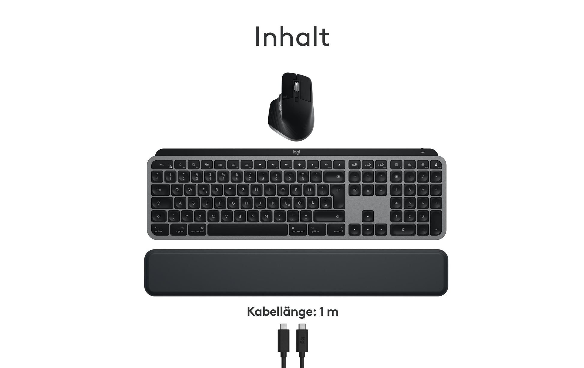 Logitech MX Keys S – Tastatur, kabellos, CH-Layout (DE-CH), Fullsize (mit Ziffernblock), aufladbar – für macOS