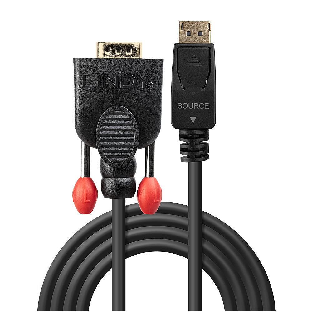 Lindy DisplayPort (Stecker) auf VGA (Stecker) Adapter, bis 1920×1200, 3 m