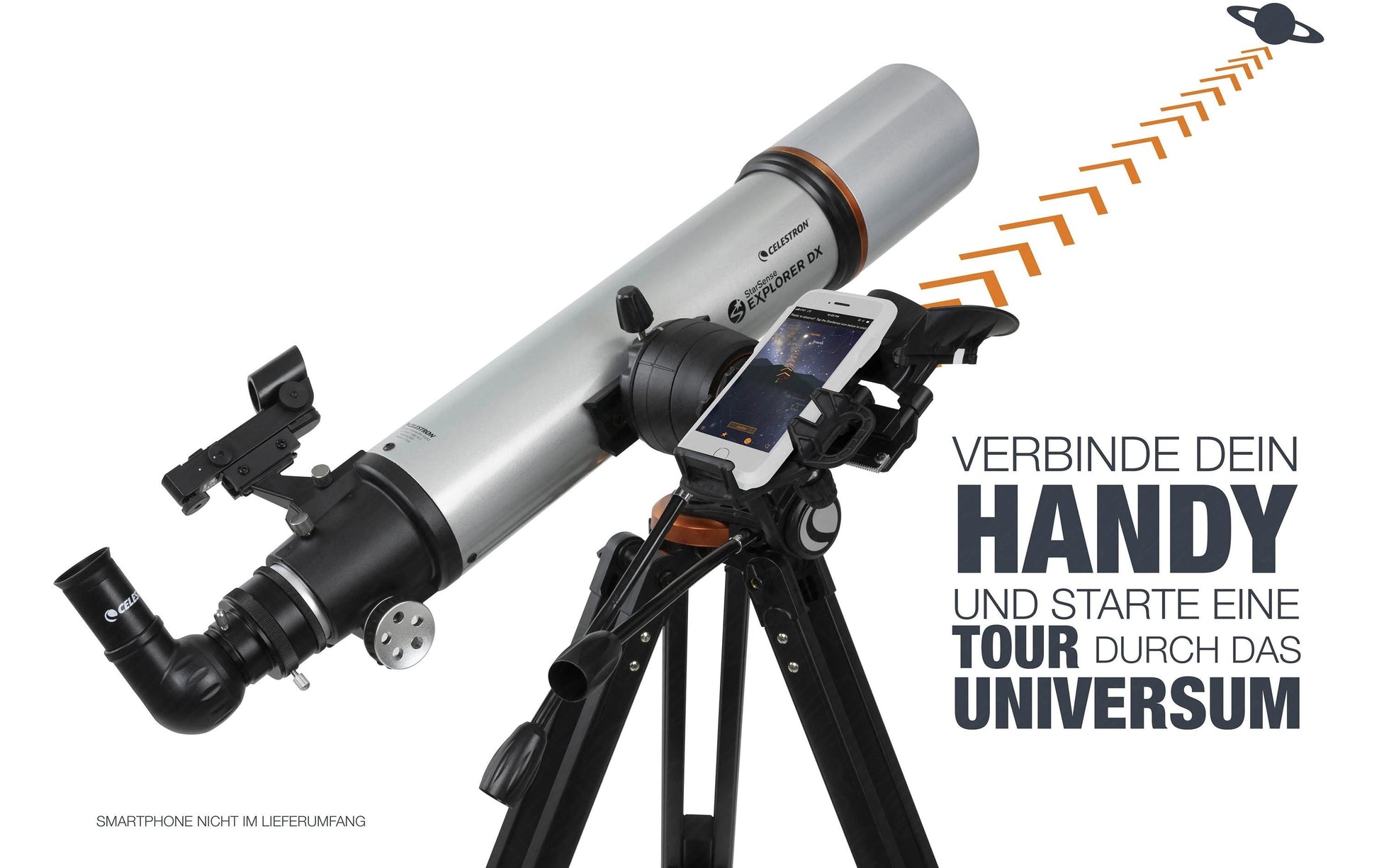 Celestron StarSense Explorer DX 102 – Refraktor, 102 mm Öffnung, 660 mm Brennweite, f/6,5, 240×, silber