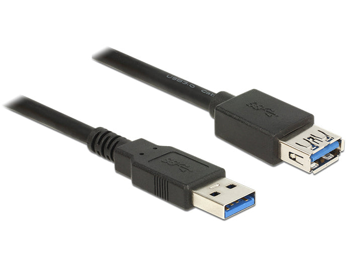 DeLOCK USB-A Verlängerungskabel (Stecker auf Buchse) – USB 3.2 Gen 1 (5 Gbit/s) – 5 m – Schwarz