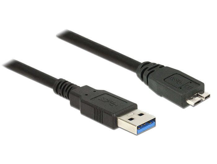 DeLOCK USB-A auf Micro-USB-B Kabel – USB 3.2 Gen 1 (5 Gbit/s) – 2 m – Goldstecker – Schwarz