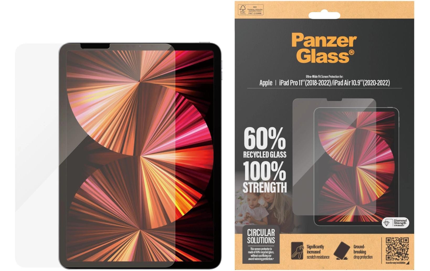 PanzerGlass Displayschutz – für iPad Pro 11" (4. Gen./2022), Stossschutz