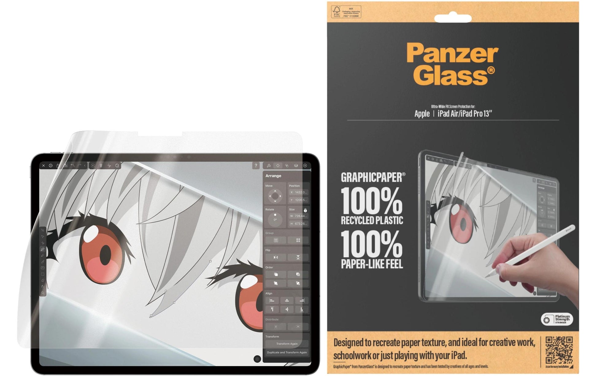 PanzerGlass GraphicPaper UWF Displayschutzfolie – für iPad Air 13 (M2/2024), 13"