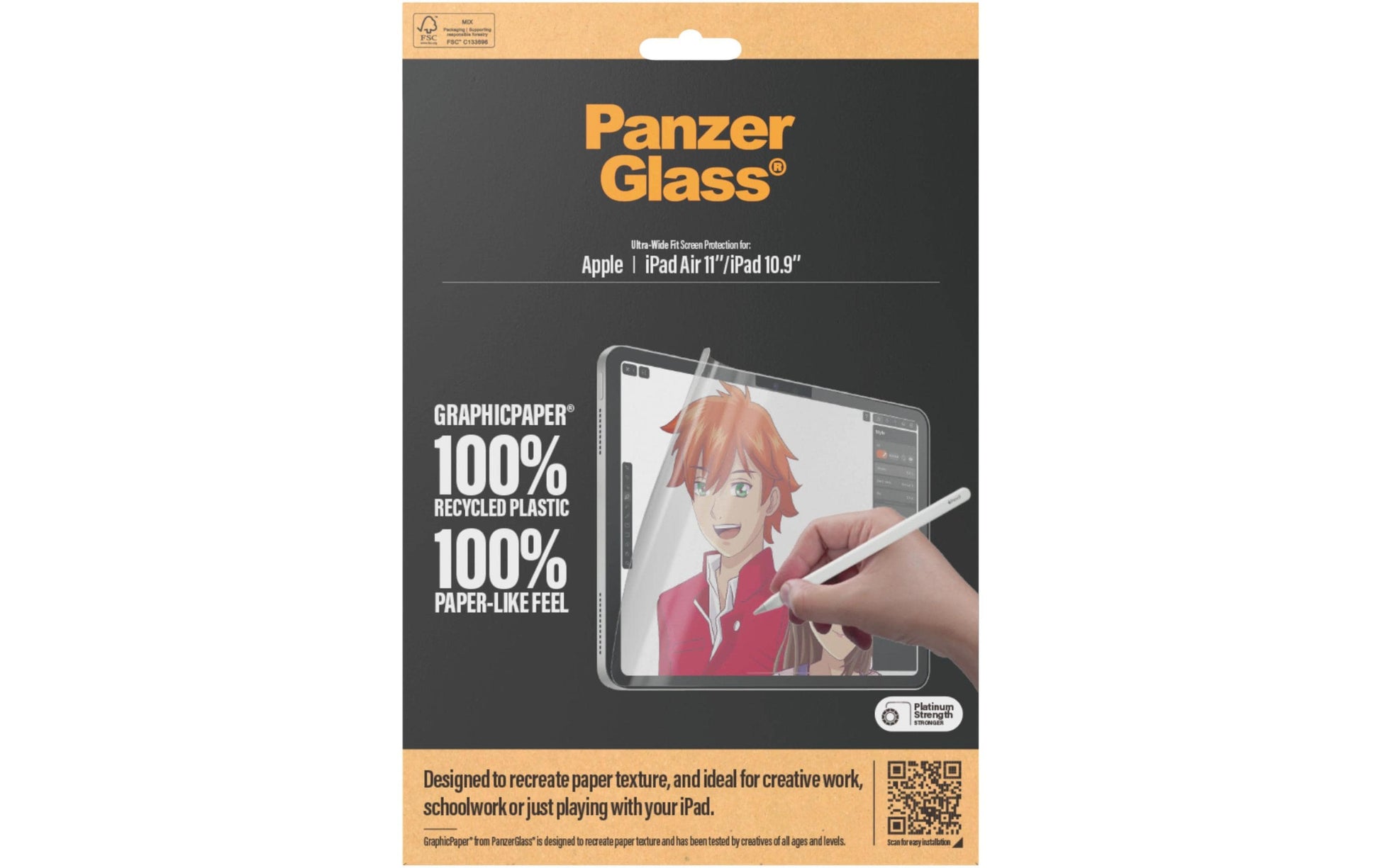PanzerGlass GraphicPaper UWF Displayschutzfolie – für iPad Air 11" (M2/2024), fettabweisend