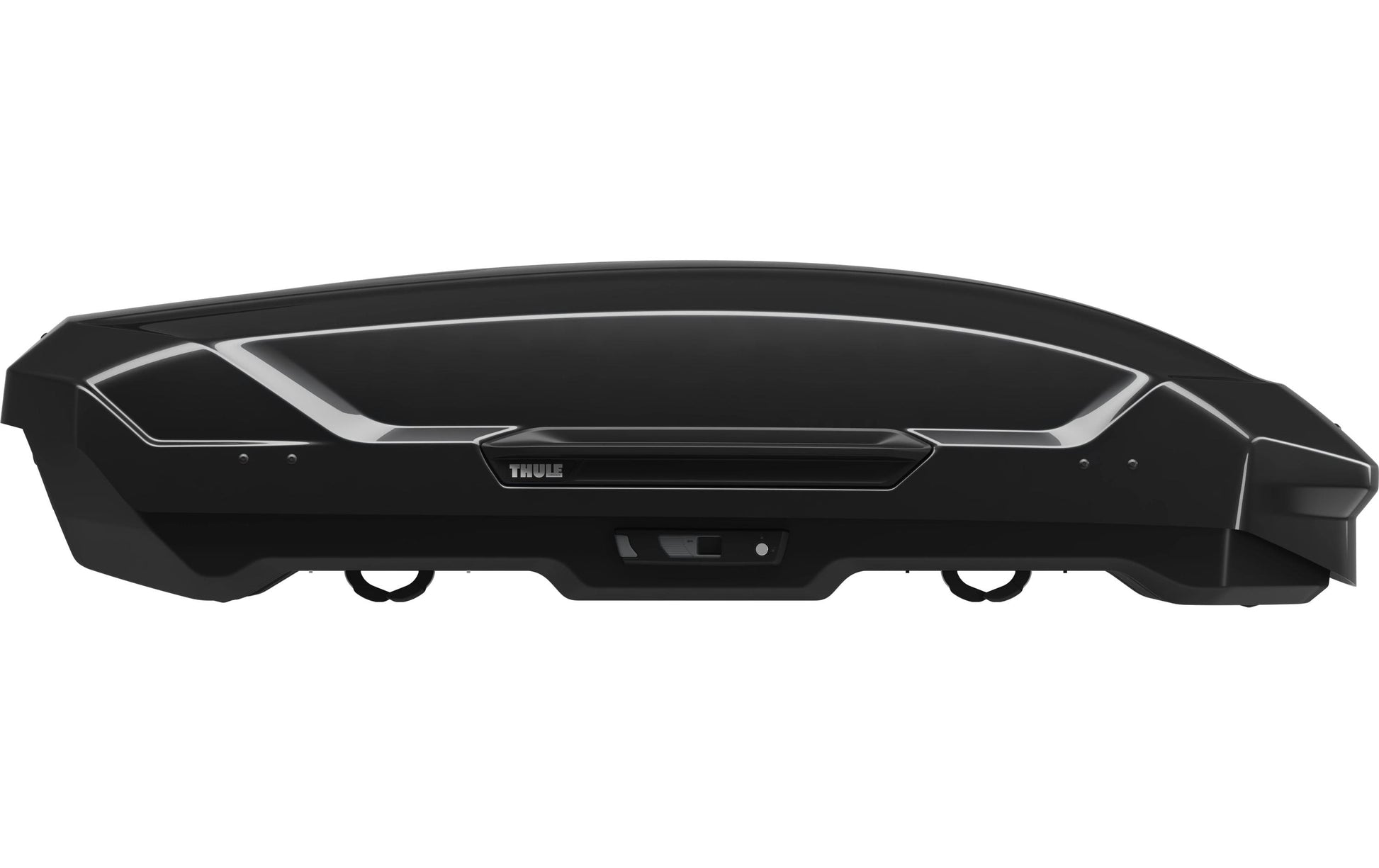 Thule Dachbox Motion 3 M – 400 l, Traglast 75 kg – für 4 Skier oder 3 Snowboards – Schwarz glänzend