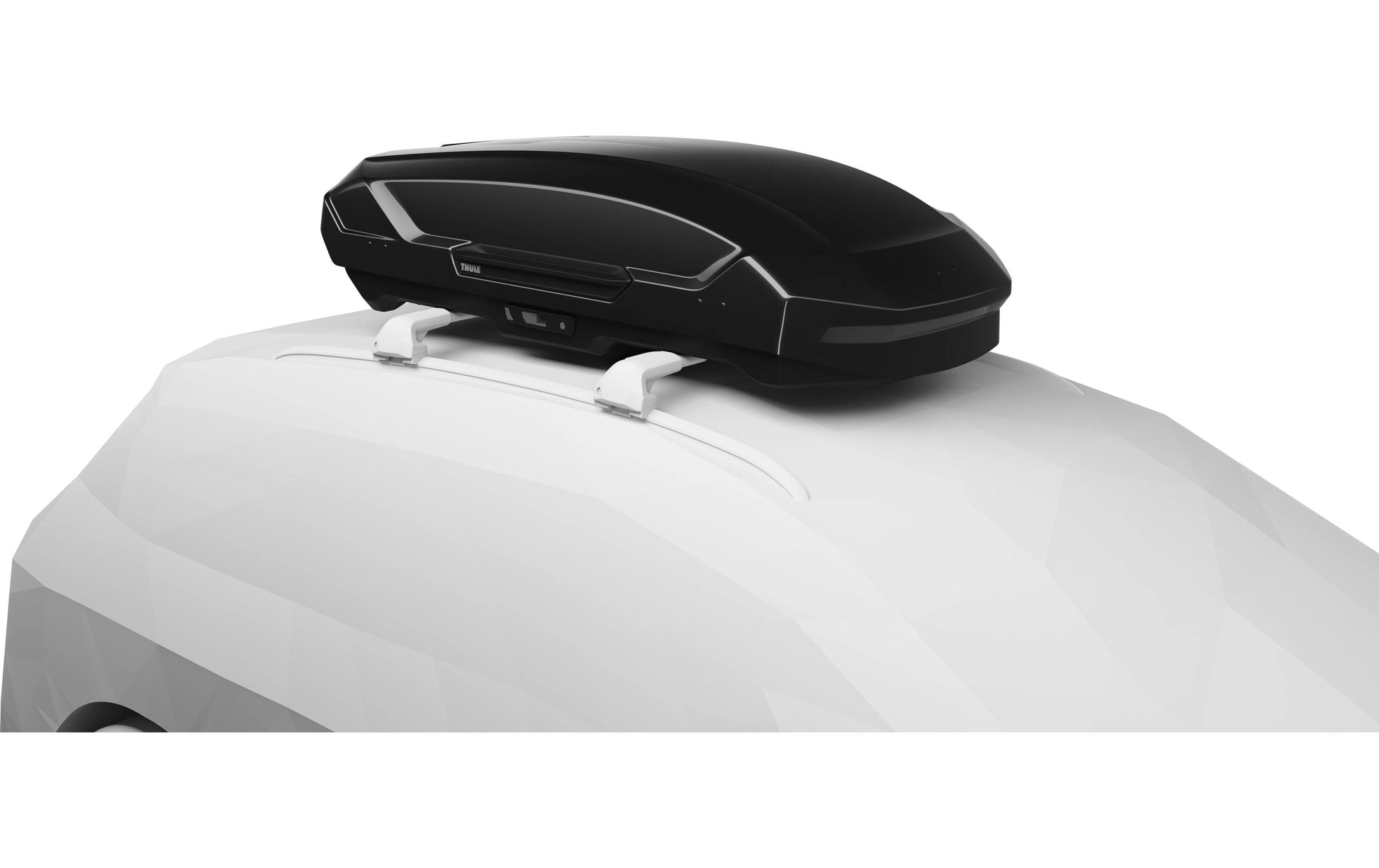 Thule Dachbox Motion 3 M – 400 l, Traglast 75 kg – für 4 Skier oder 3 Snowboards – Schwarz glänzend