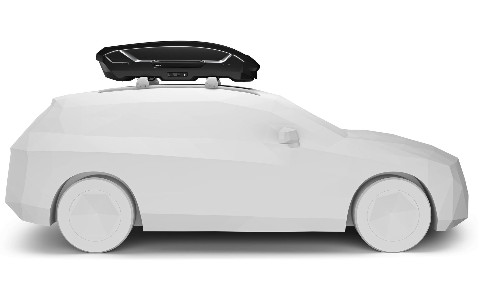 Thule Dachbox Motion 3 M – 400 l, Traglast 75 kg – für 4 Skier oder 3 Snowboards – Schwarz glänzend
