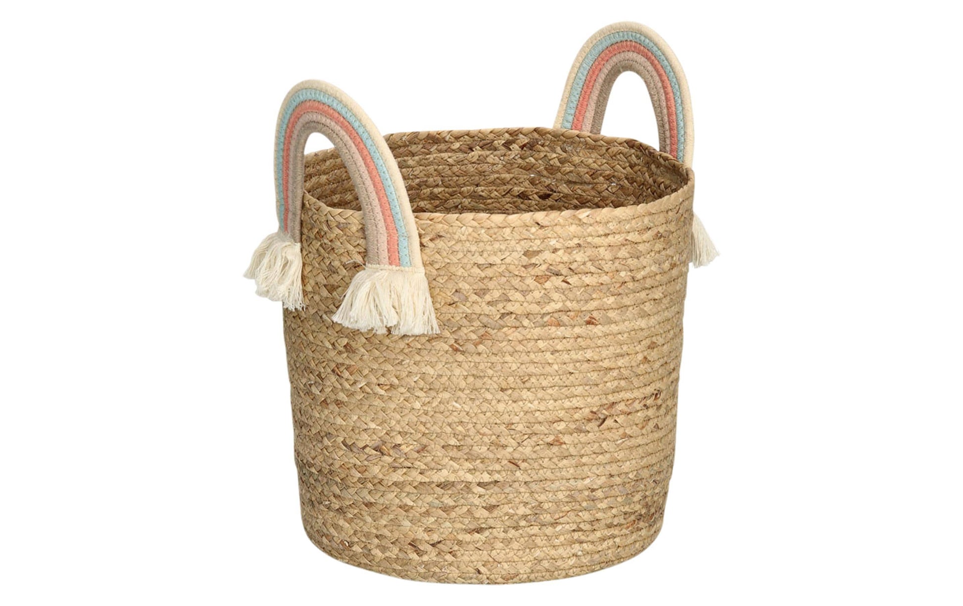 Zeller Present 14483 Aufbewahrungskorb – Seegras/Baumwolle – Natur – mit Griff – Ø 350 × H 340 mm