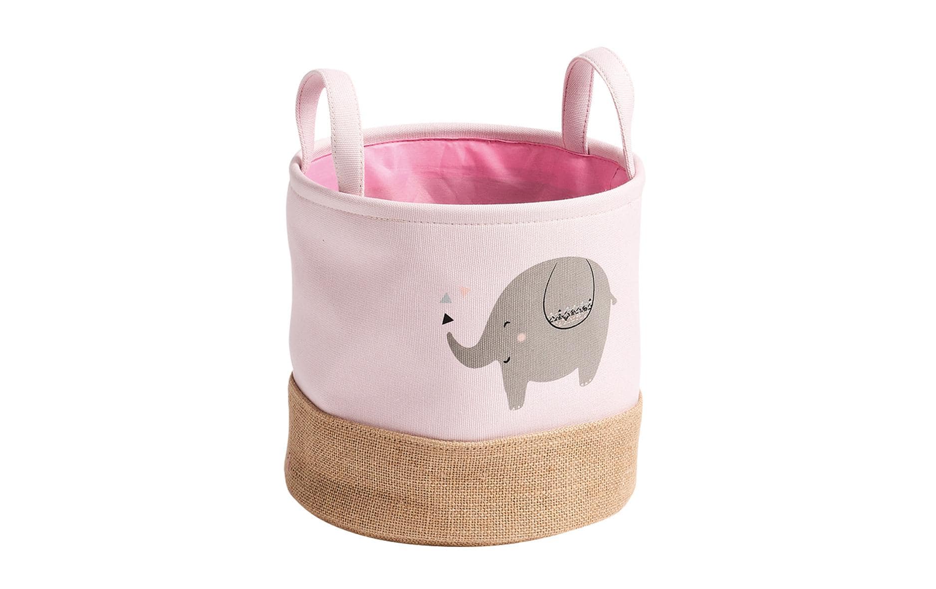 Zeller Present Aufbewahrungskorb – Polyester – Rosa – mit Griff – Ø 300 × H 290 mm