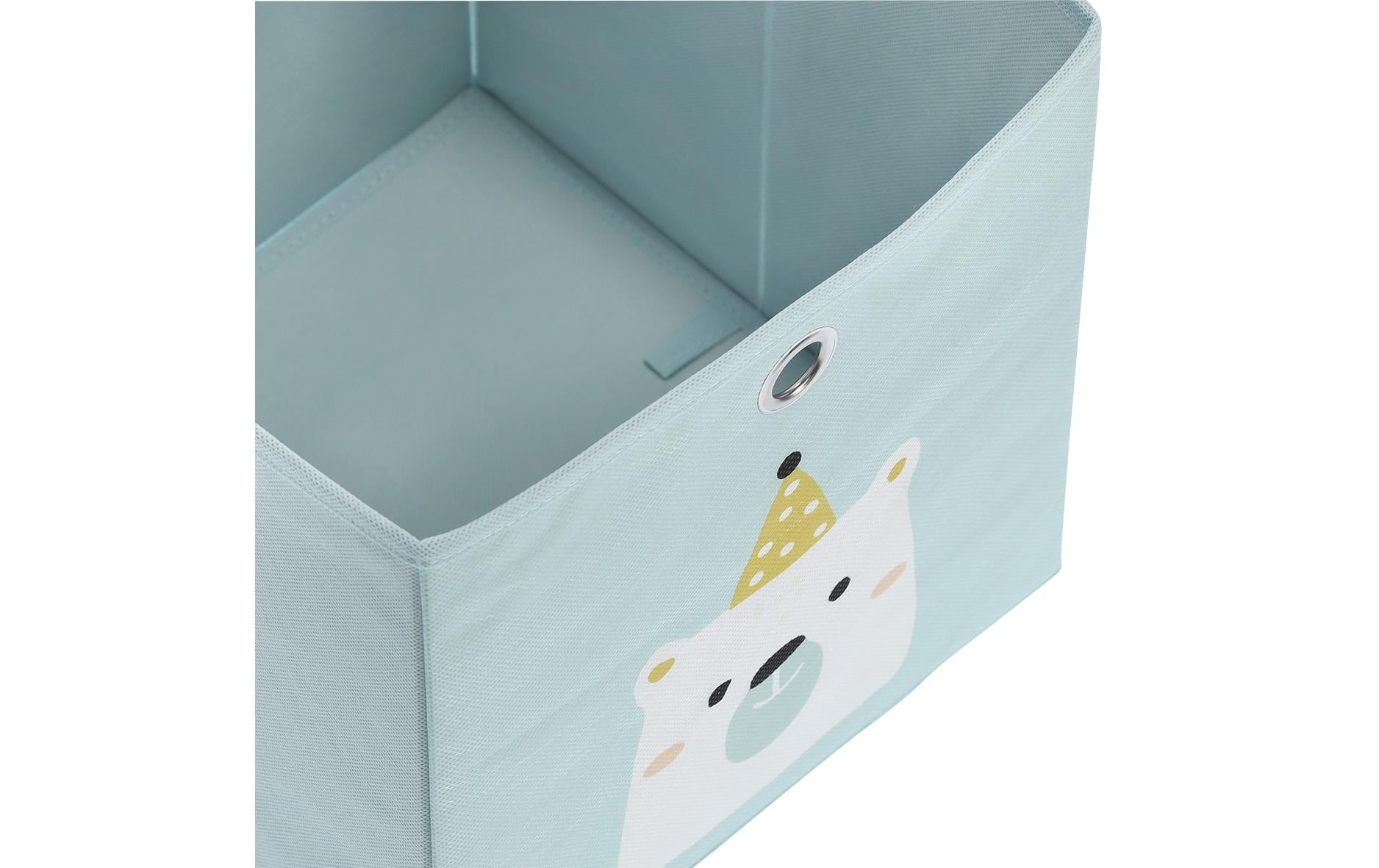 Zeller Present Aufbewahrungsbox – Vlies/Metall – Blau – mit Griff – 280 × 280 × 280 mm