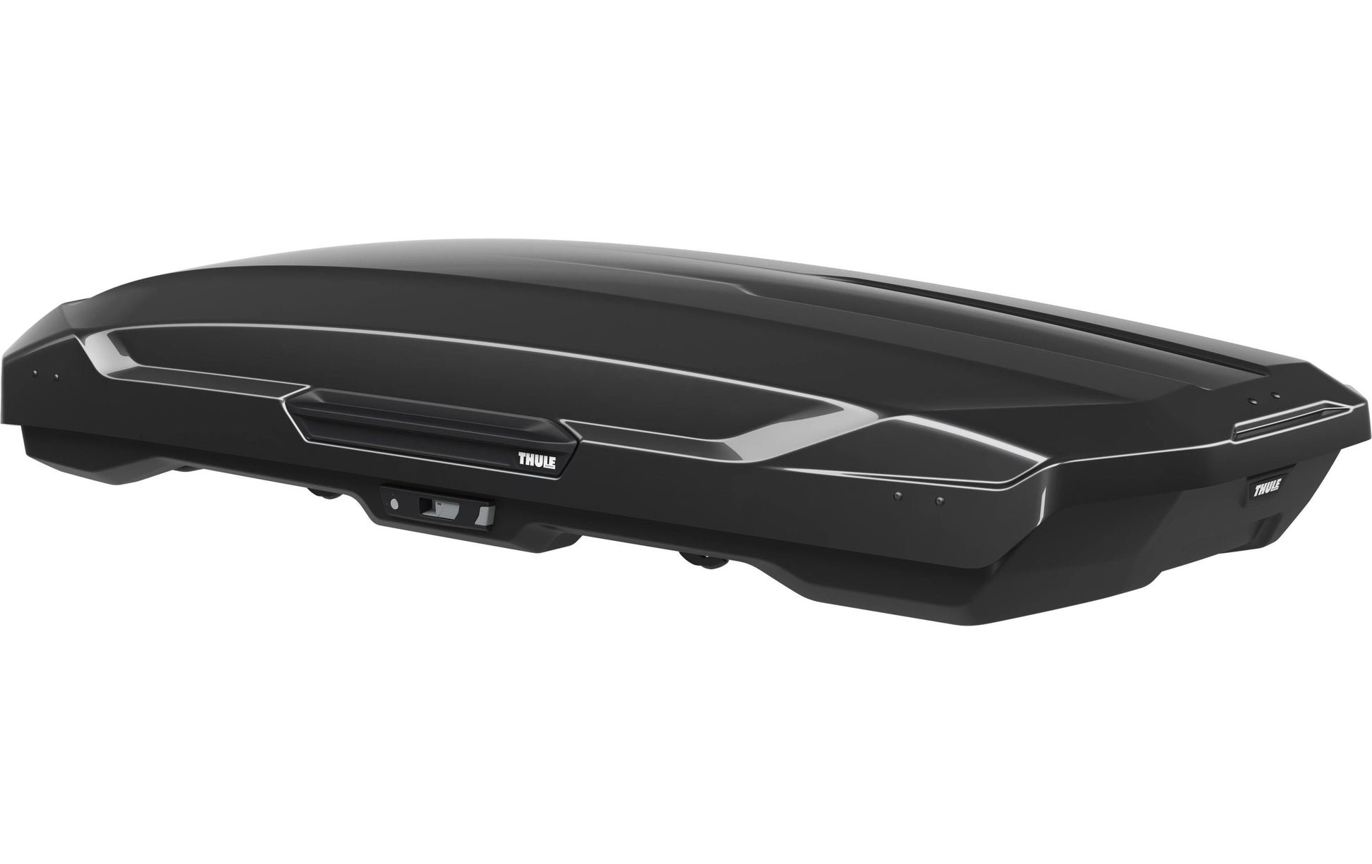 Thule Dachbox Motion 3 XXL Low – bis 75 kg, 450 l, 232 × 92 × 37 cm – schwarz glänzend