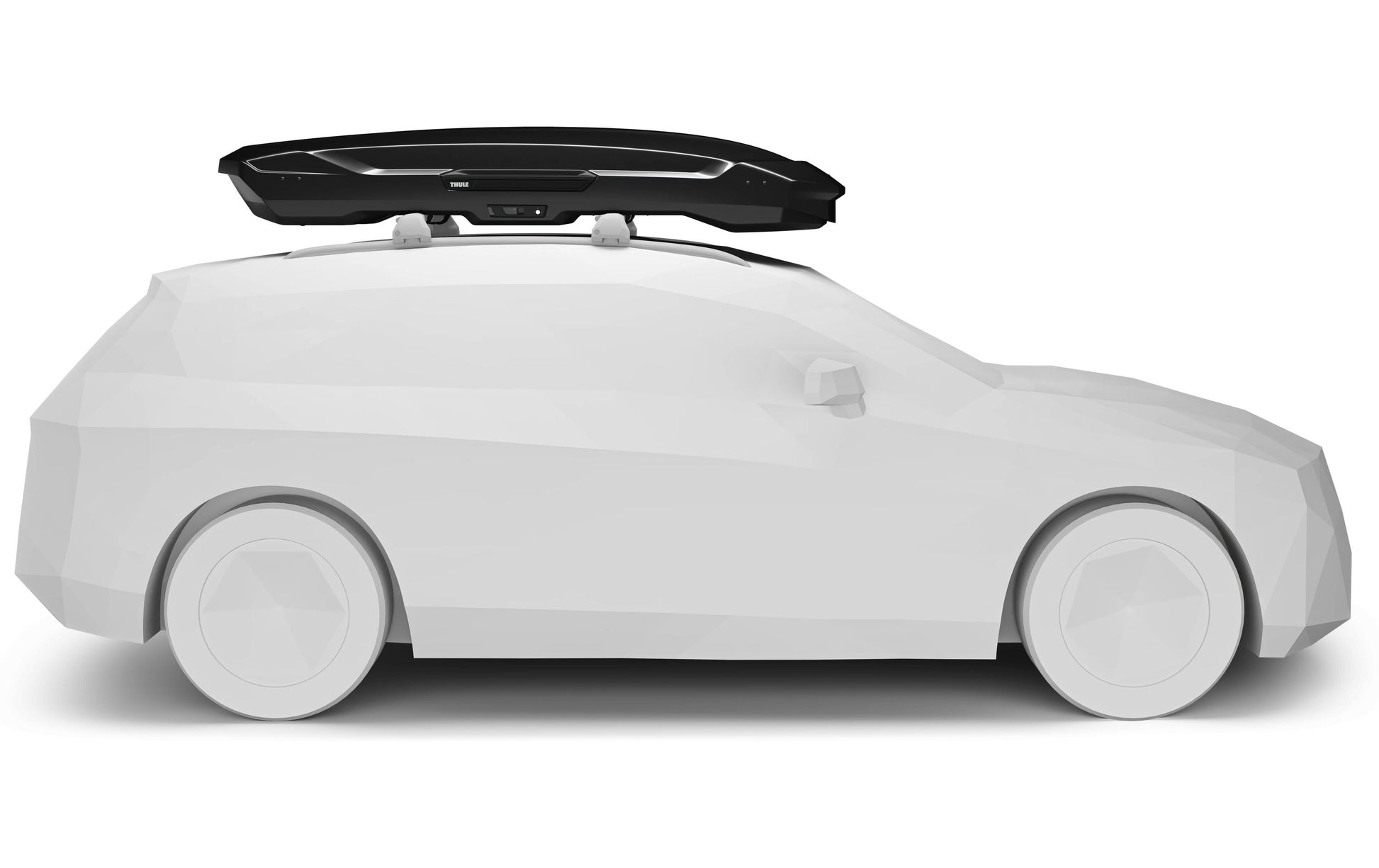 Thule Dachbox Motion 3 XXL Low – bis 75 kg, 450 l, 232 × 92 × 37 cm – schwarz glänzend