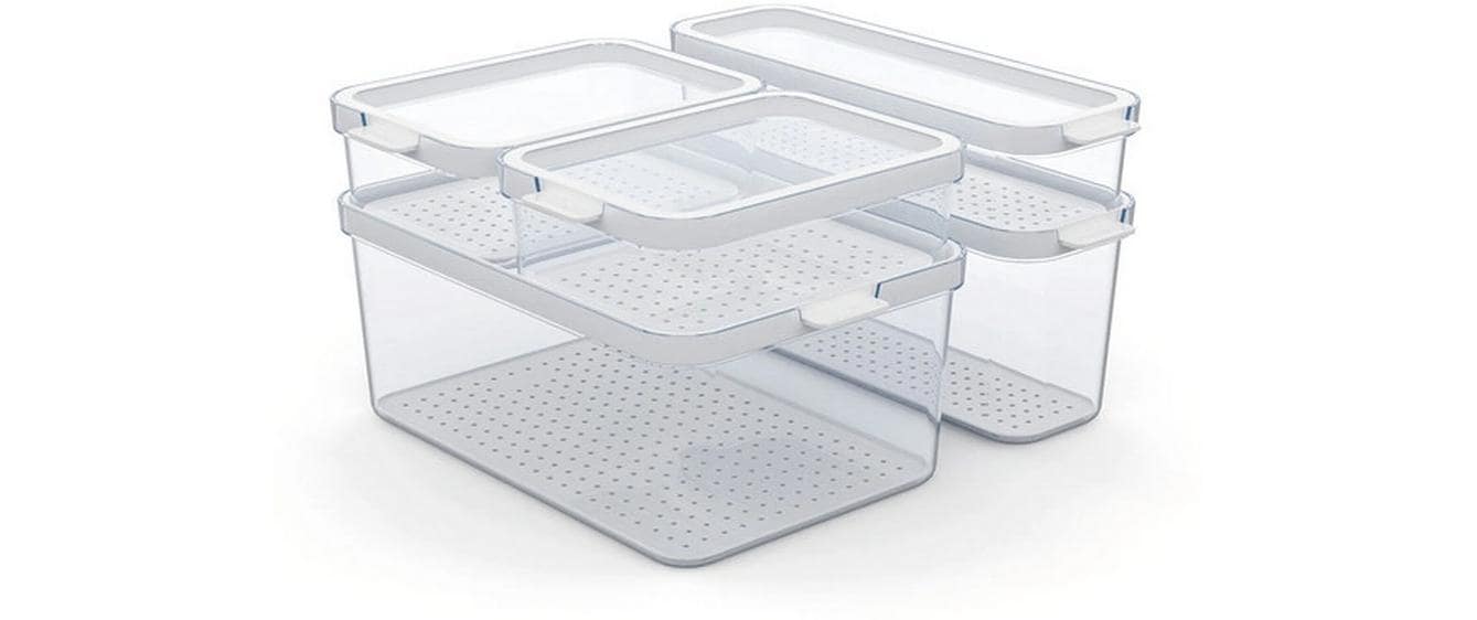 Rotho Kühlschrank-Organizer-Set Cauma – 5-teilig – 1,15 l – SAN – transparent – BPA-frei