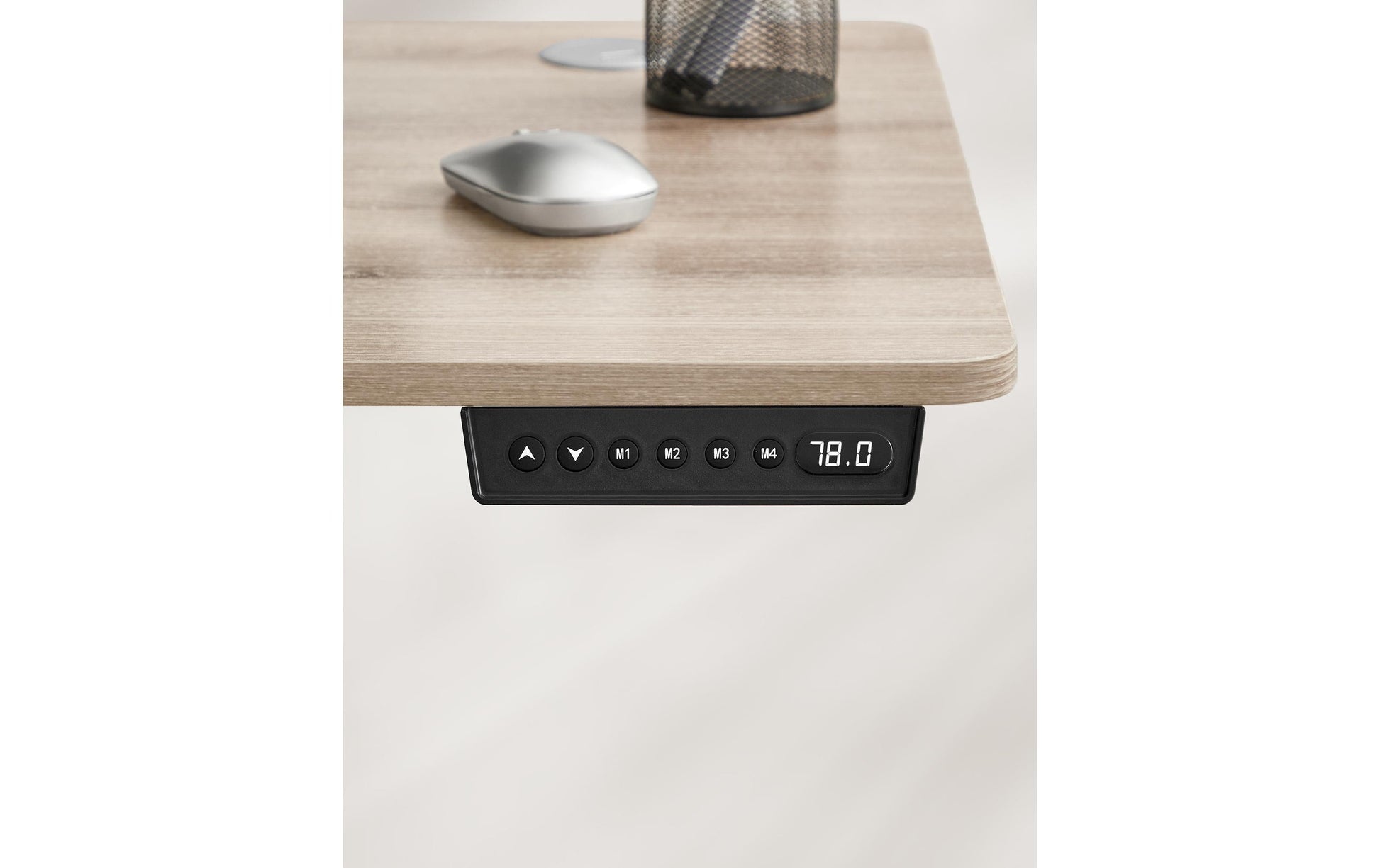 Songmics Schreibtisch – 140 × 60 cm, braun/grau, Stahl