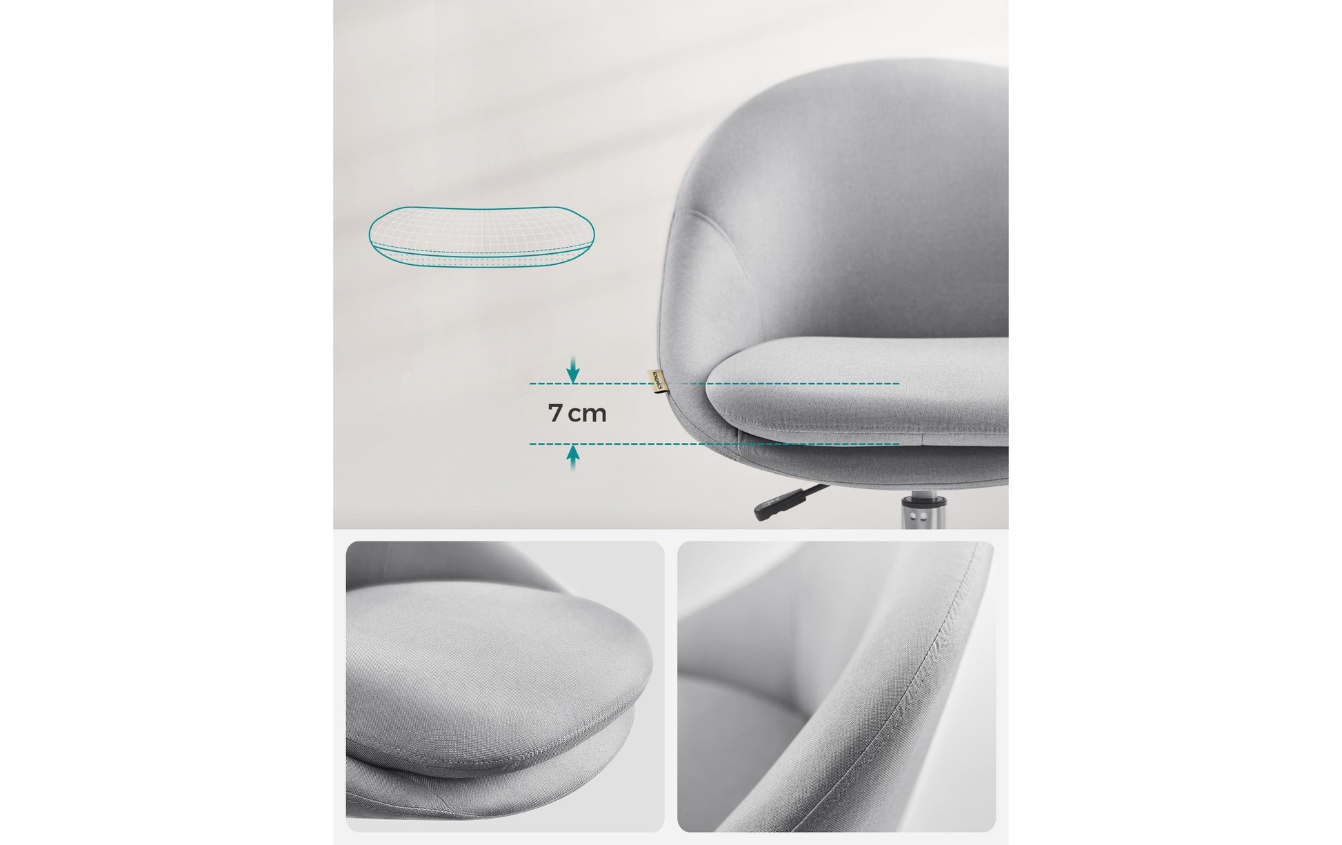 Songmics Bürostuhl – 110 kg, grau