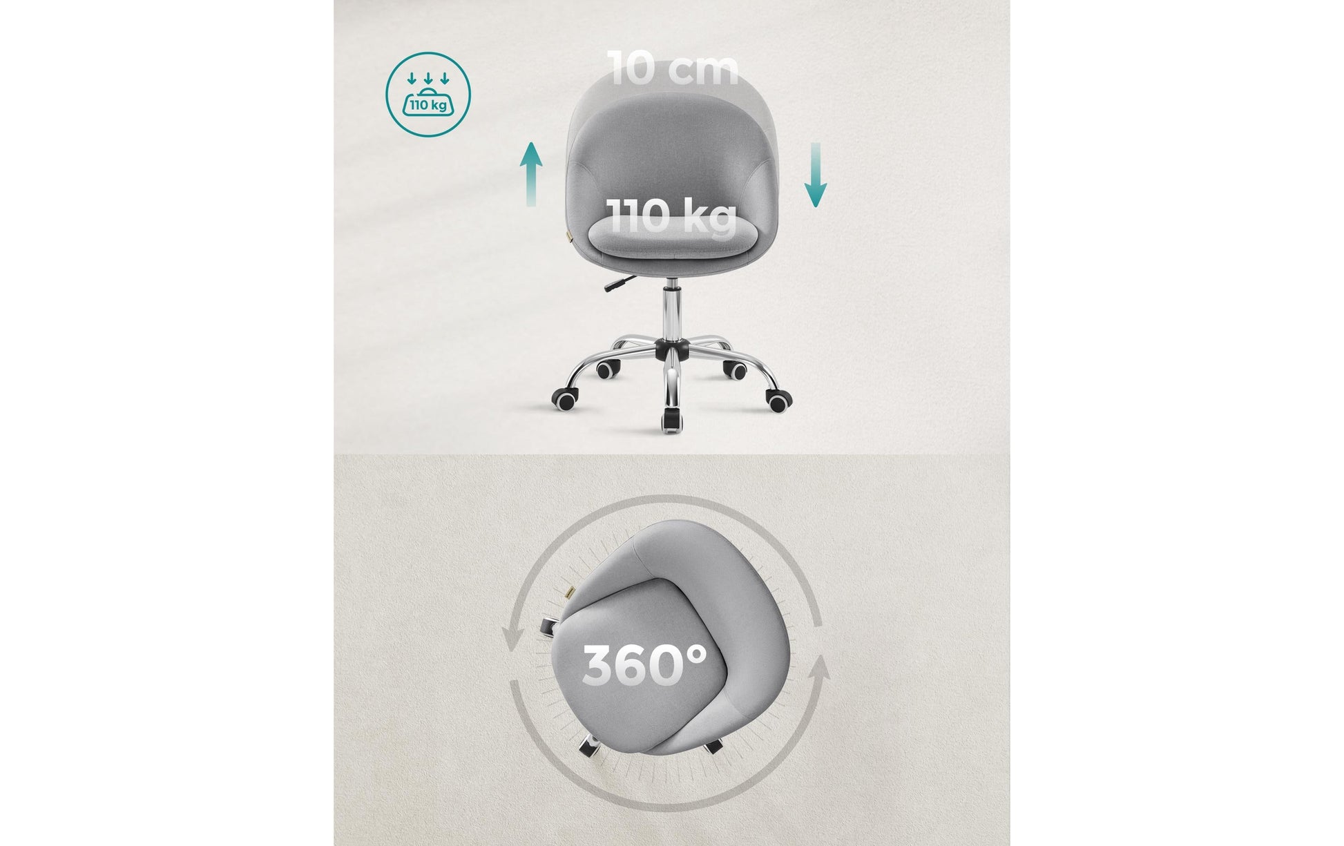Songmics Bürostuhl – 110 kg, grau