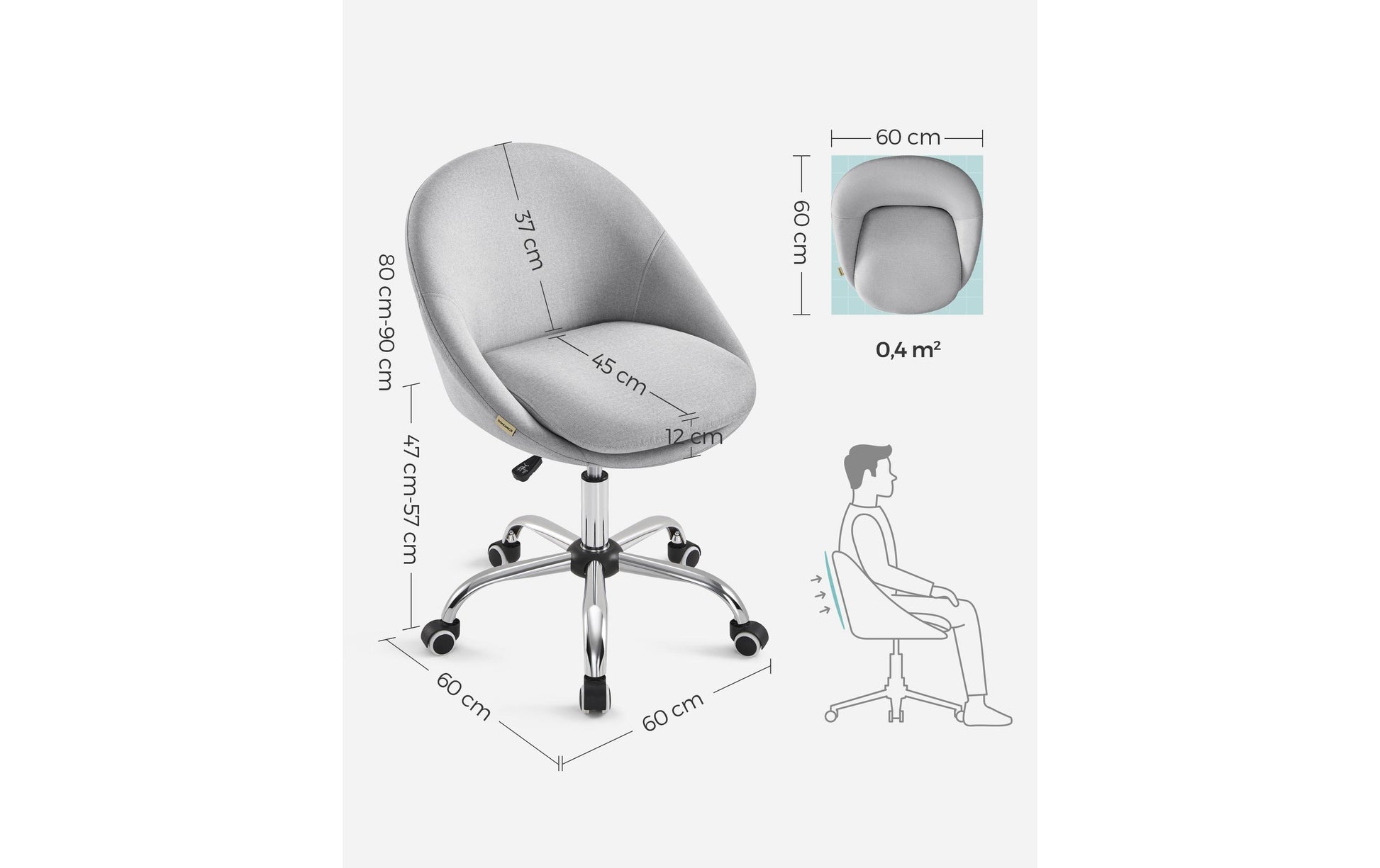 Songmics Bürostuhl – 110 kg, grau