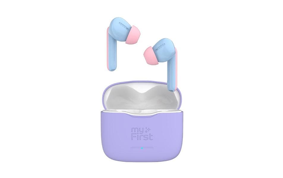 myFirst CareBuds Kinderkopfhörer – In-Ear, USB-C, IPX4, Blau/Pink/Violett/Weiss