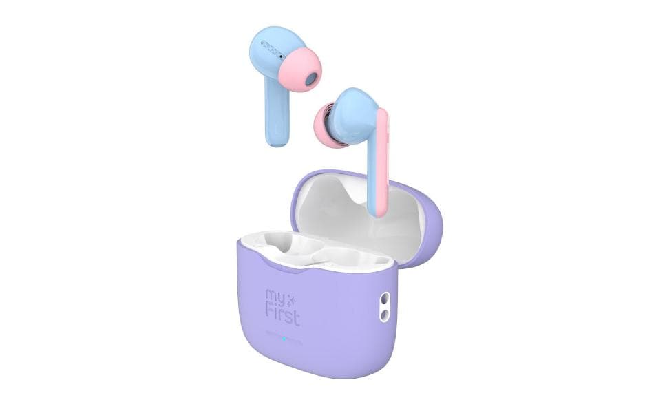 myFirst CareBuds Kinderkopfhörer – In-Ear, USB-C, IPX4, Blau/Pink/Violett/Weiss