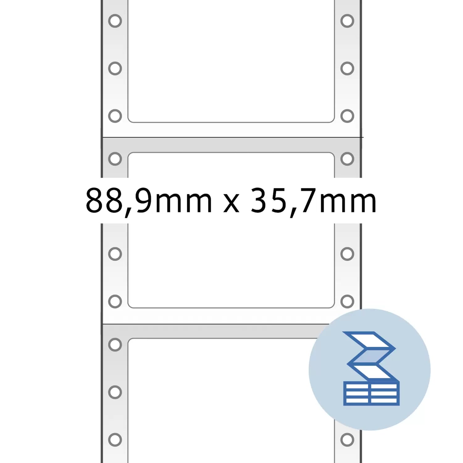 HERMA Endlos-Etiketten 88,9 × 35,7 mm – permanent haftend – Punktmatrix – 2'000 Stk. – querperforiert