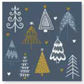 Paper + Design Servietten Fun Trees – mehrfarbig – 33 × 33 cm, 3-lagig – 20 Stück