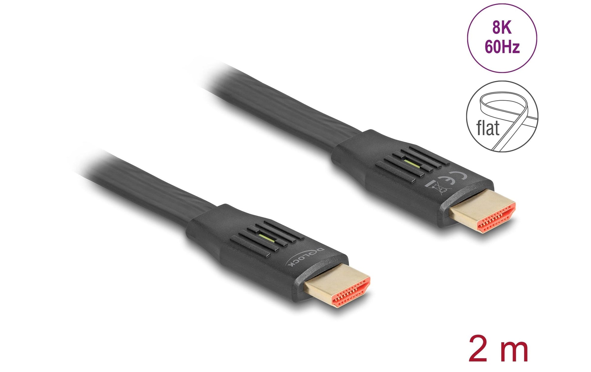 DeLOCK HDMI Kabel HDMI 2.1 8K 60 Hz – 2 m – HDR, ARC