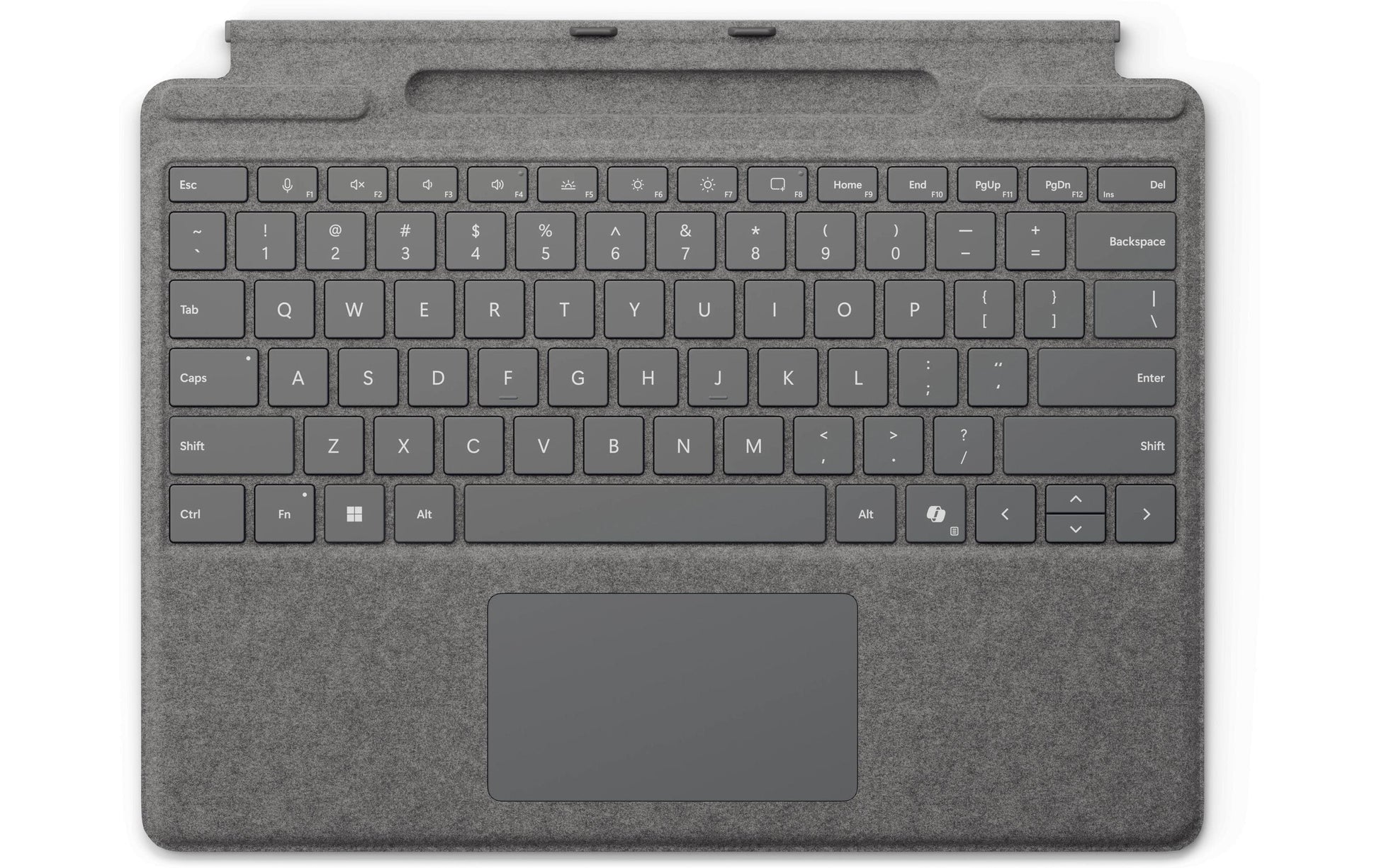 Microsoft Surface Pro Keyboard – Tastatur mit Stiftaufbewahrung, Platin