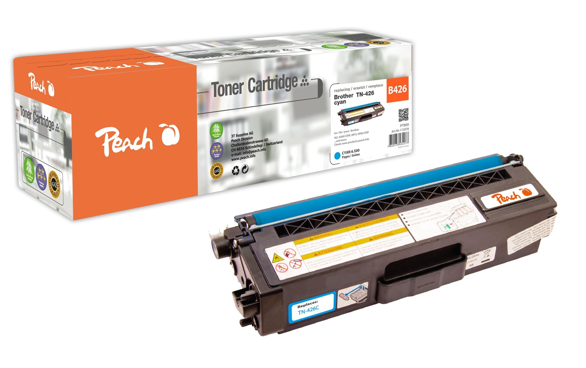 Peach Toner TN-426 – Cyan, 6500 Seiten – für Brother HL-L8360CDW/MFC-L8900CDW