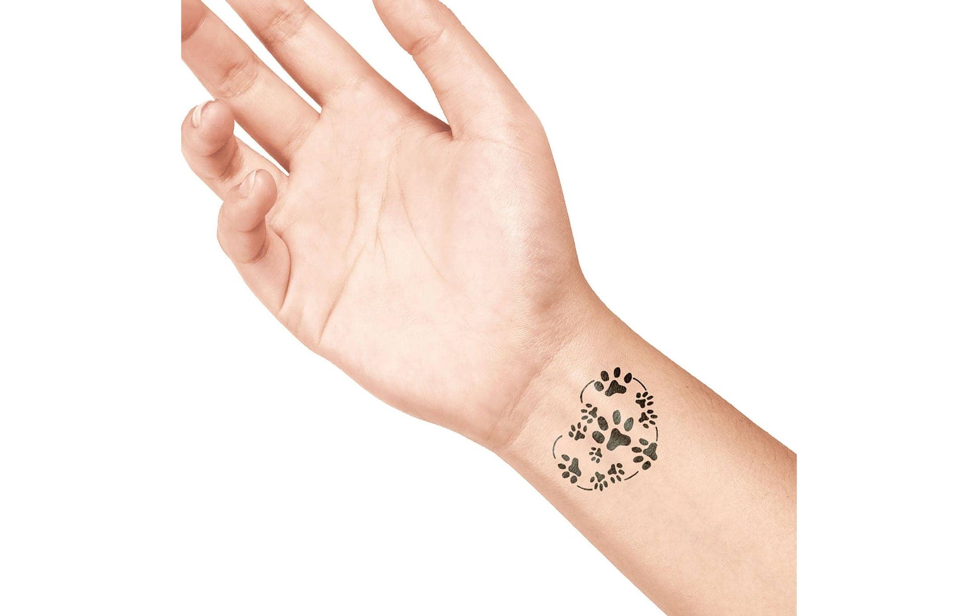 LaDot Tattoostempel Katzenpfote – 4 × 5 cm – weiss – Stein