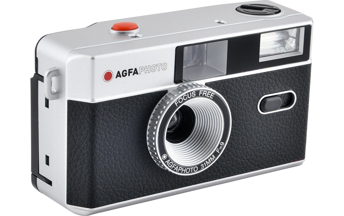 AgfaPhoto 603000 – Kompakt-Filmkamera, 35 mm, 32 mm Objektiv, Schwarz