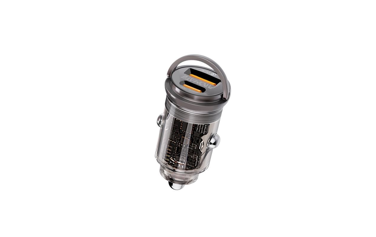 Promate Kfz-Ladegerät, 65 W, USB-C, USB-A, PD 3.0 – universal – Transparent