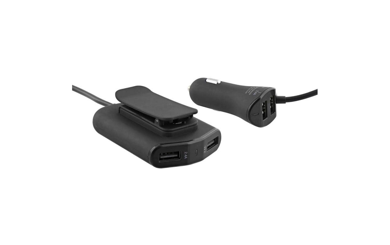 T`nb TNB CACShare1 Auto-Ladegerät 48 W – USB-A×4 – KFZ-Stecker (12–24 V), 1,8 m Kabel – Schwarz