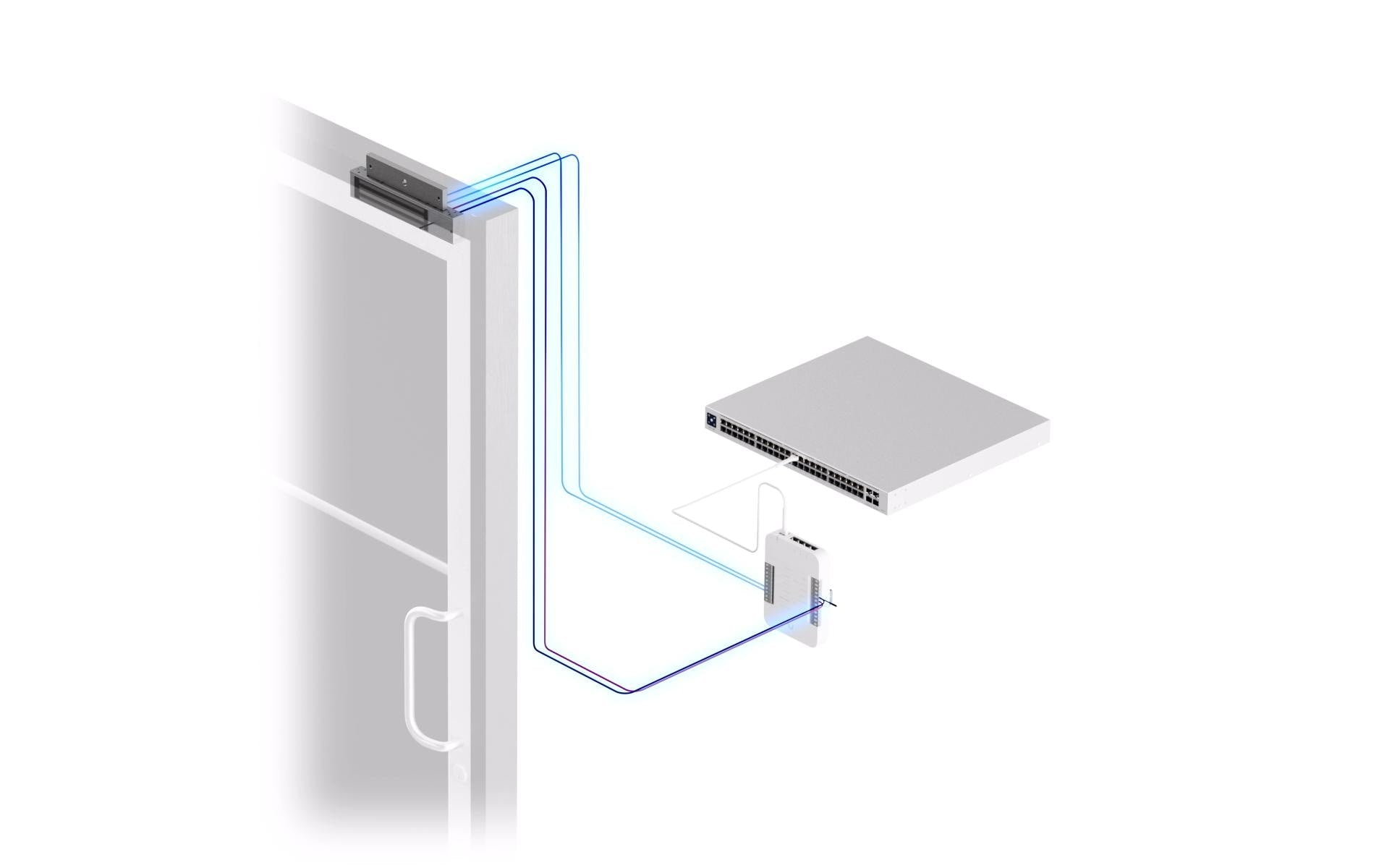 Ubiquiti Türöffner UA-LOCK-MAGNETIC-270KG – für UA-G2-SK-Pro, UA-G2-SK, EAH-8 und andere, 250 × 30 × 43 mm, chrom