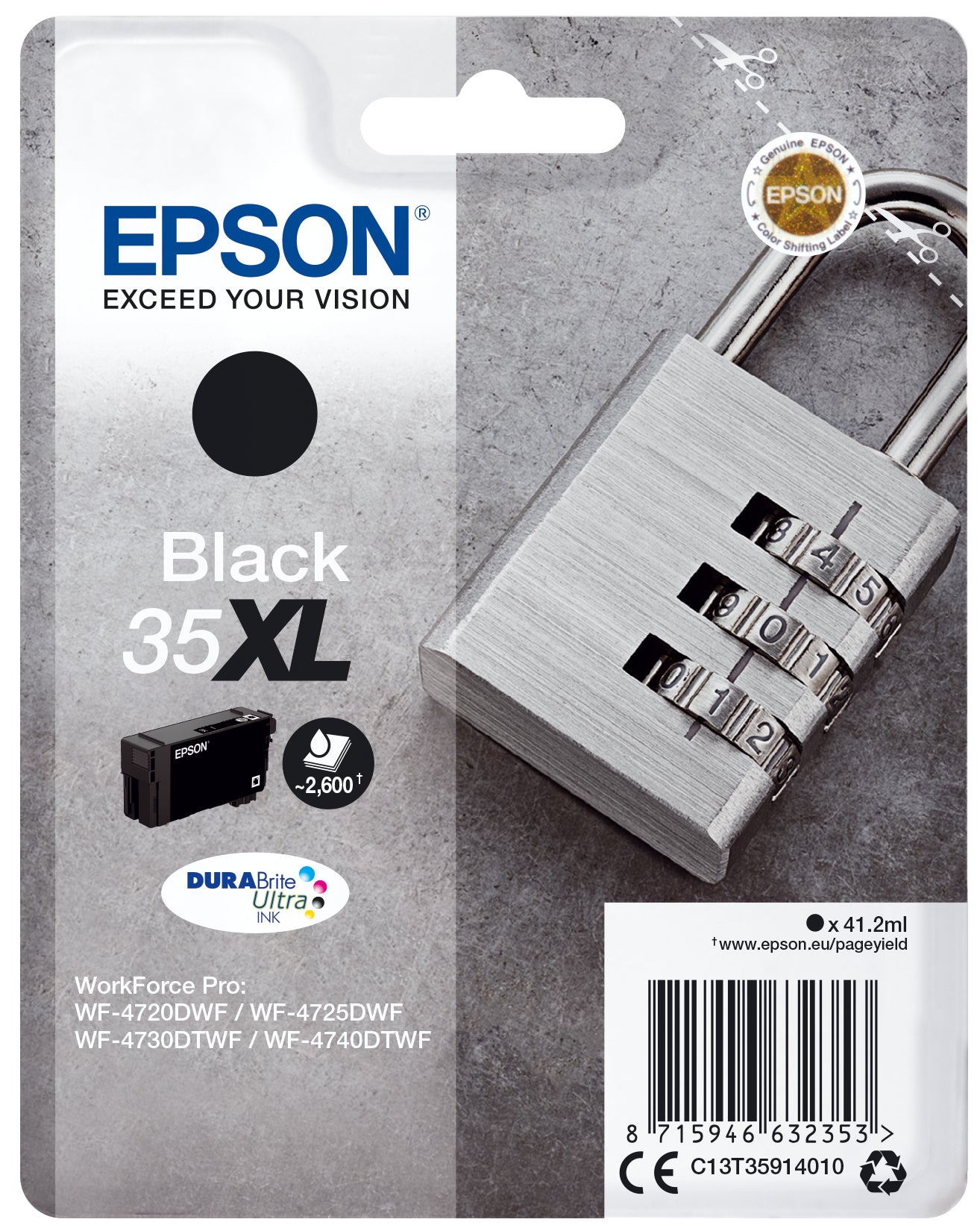 Epson Tintenpatrone 35XL, Schwarz, 2'600 Seiten