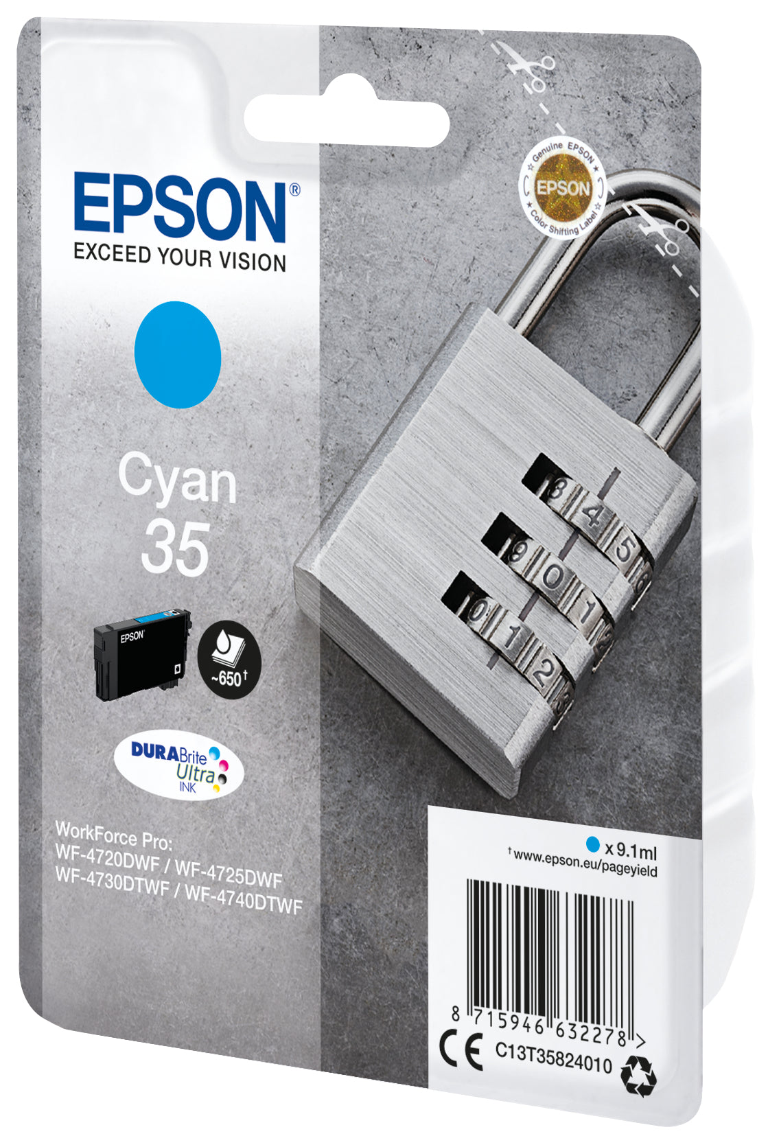 Epson Tintenpatrone 35, Cyan, 9,1 ml