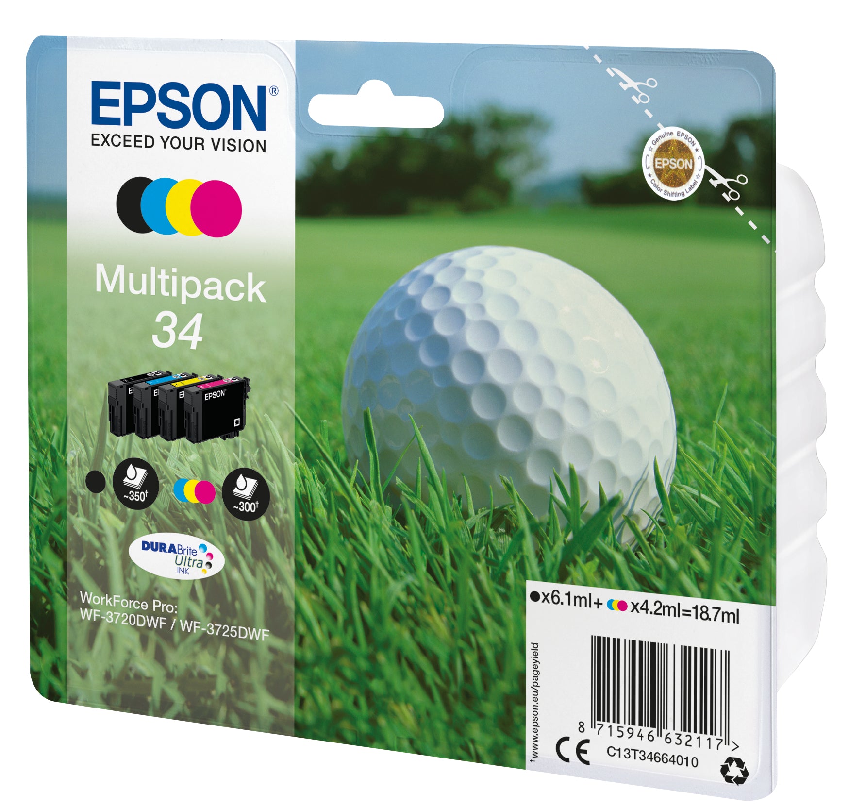 Epson Tintenpatronen-Multipack 34, CMYK, 4er-Pack – für Inkjetdrucker/Multifunktionsgeräte
