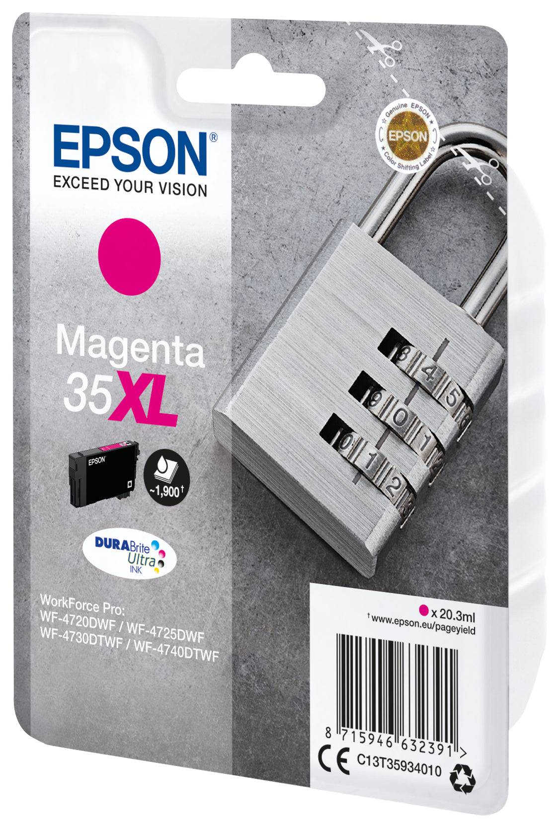 Epson Tintenpatrone 35XL, Magenta, XL – für Inkjetdrucker/Multifunktionsgeräte