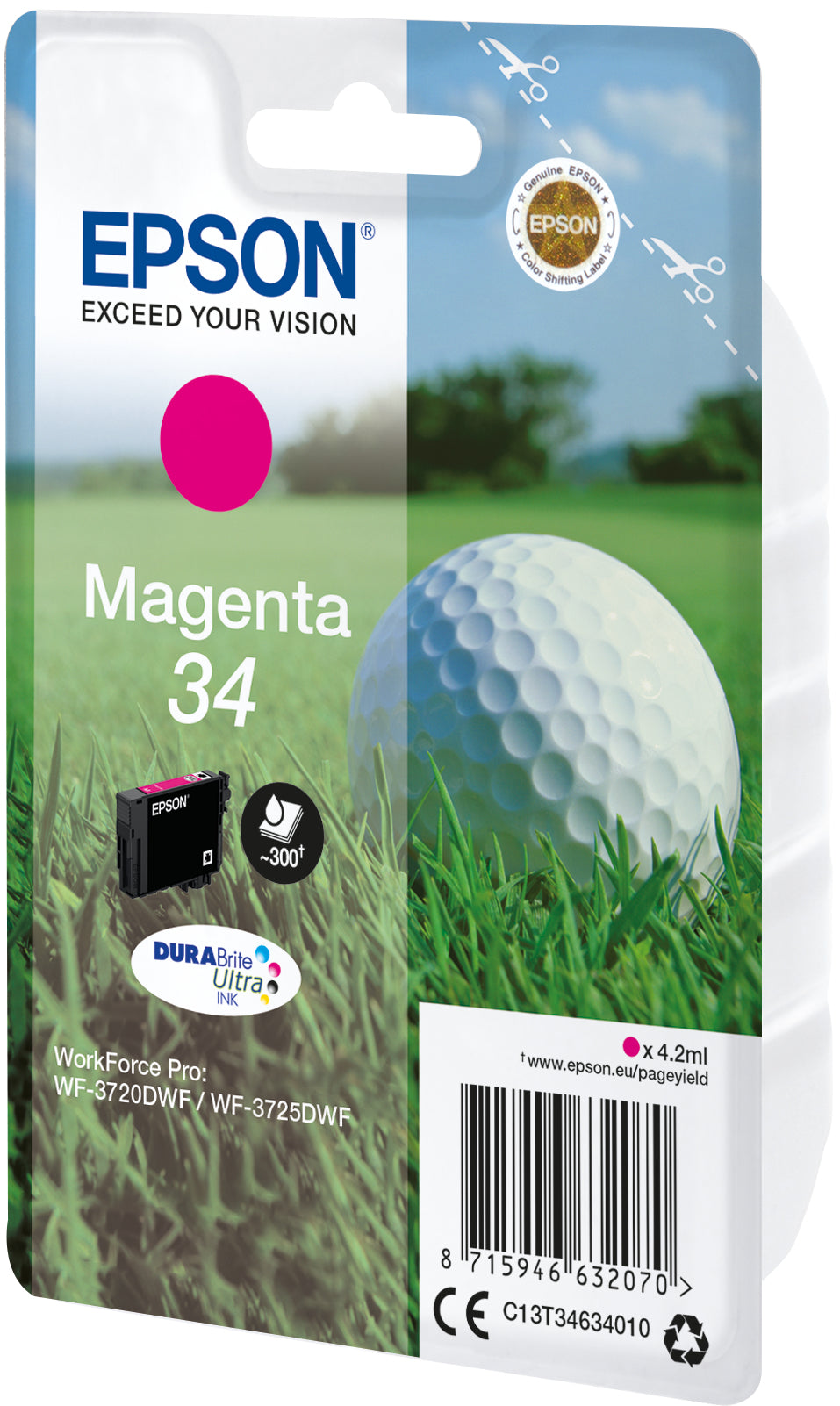 Epson Tintenpatrone 34, Magenta, 300 Seiten – für Tintenstrahldrucker/Multifunktionsgeräte